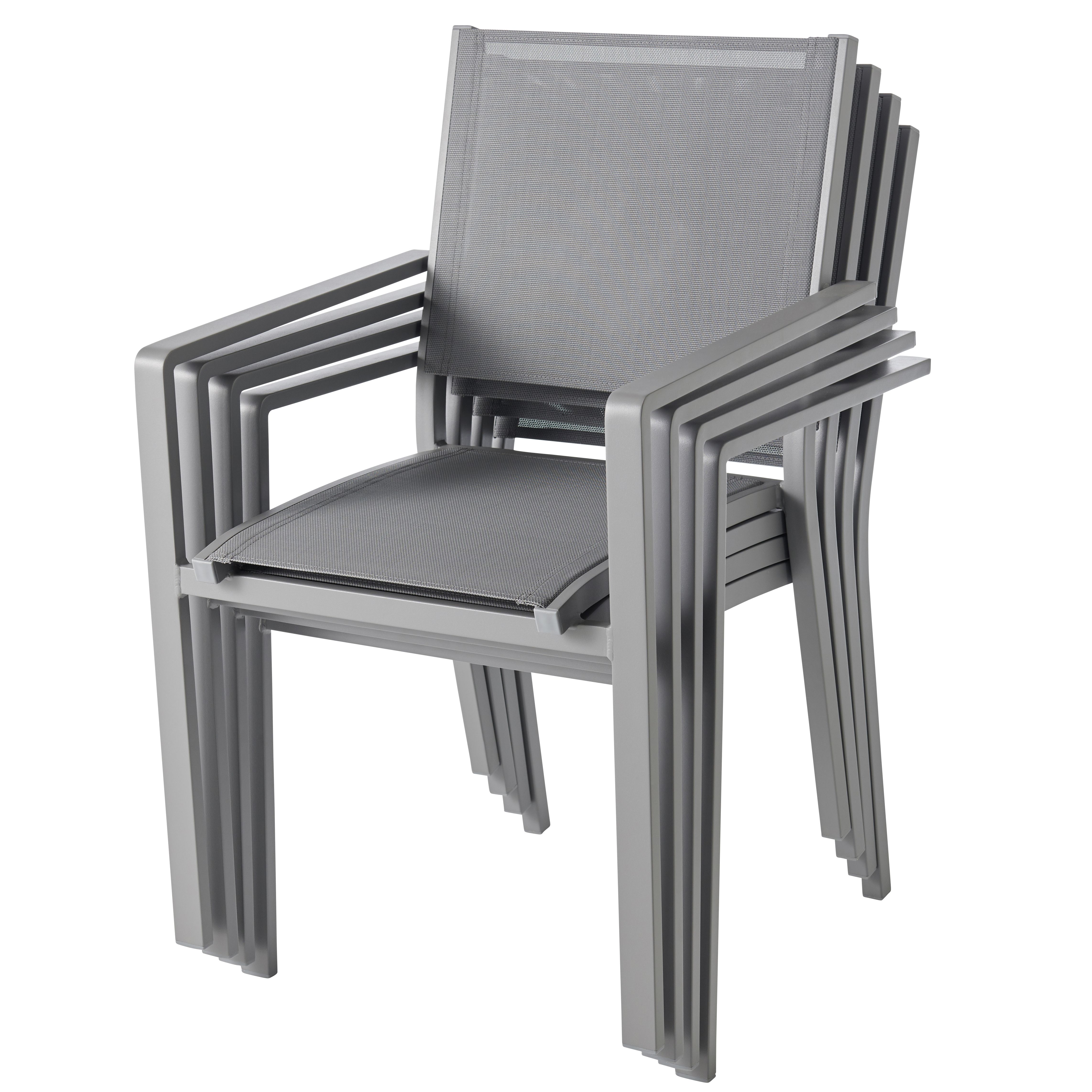 GoodHome Moorea Grey Metal Armchair
