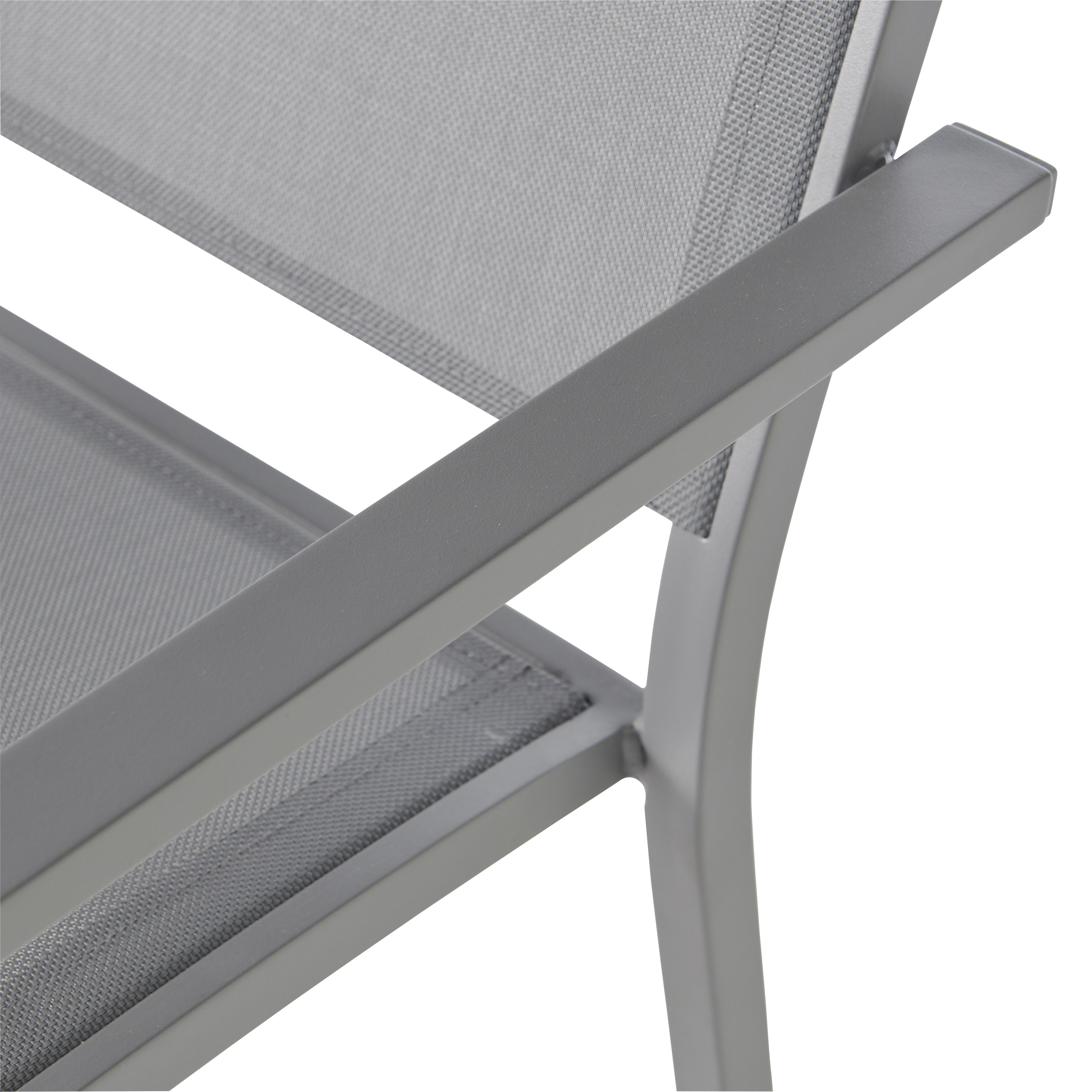 GoodHome Moorea Grey Metal Armchair