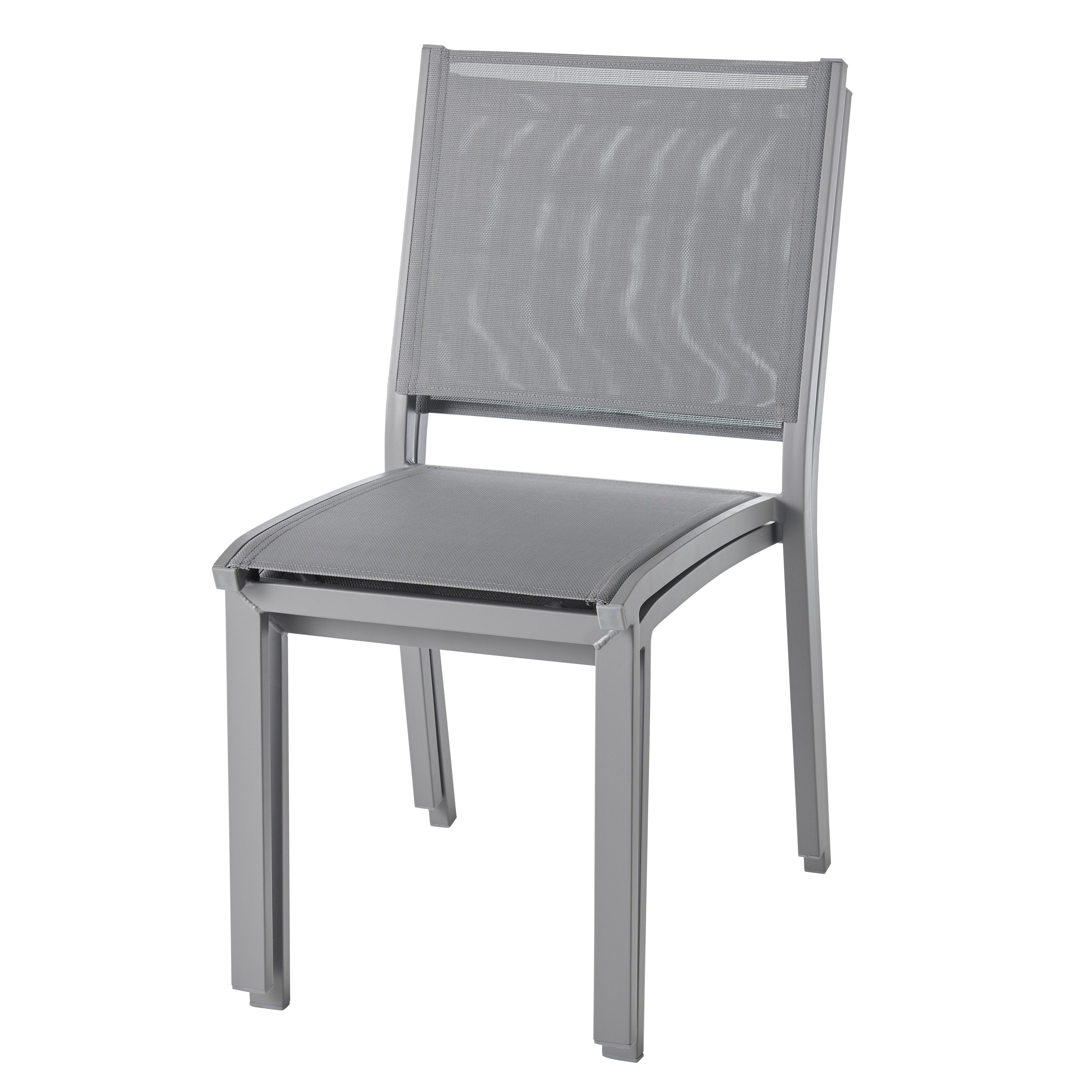 GoodHome Moorea Grey Metal Chair