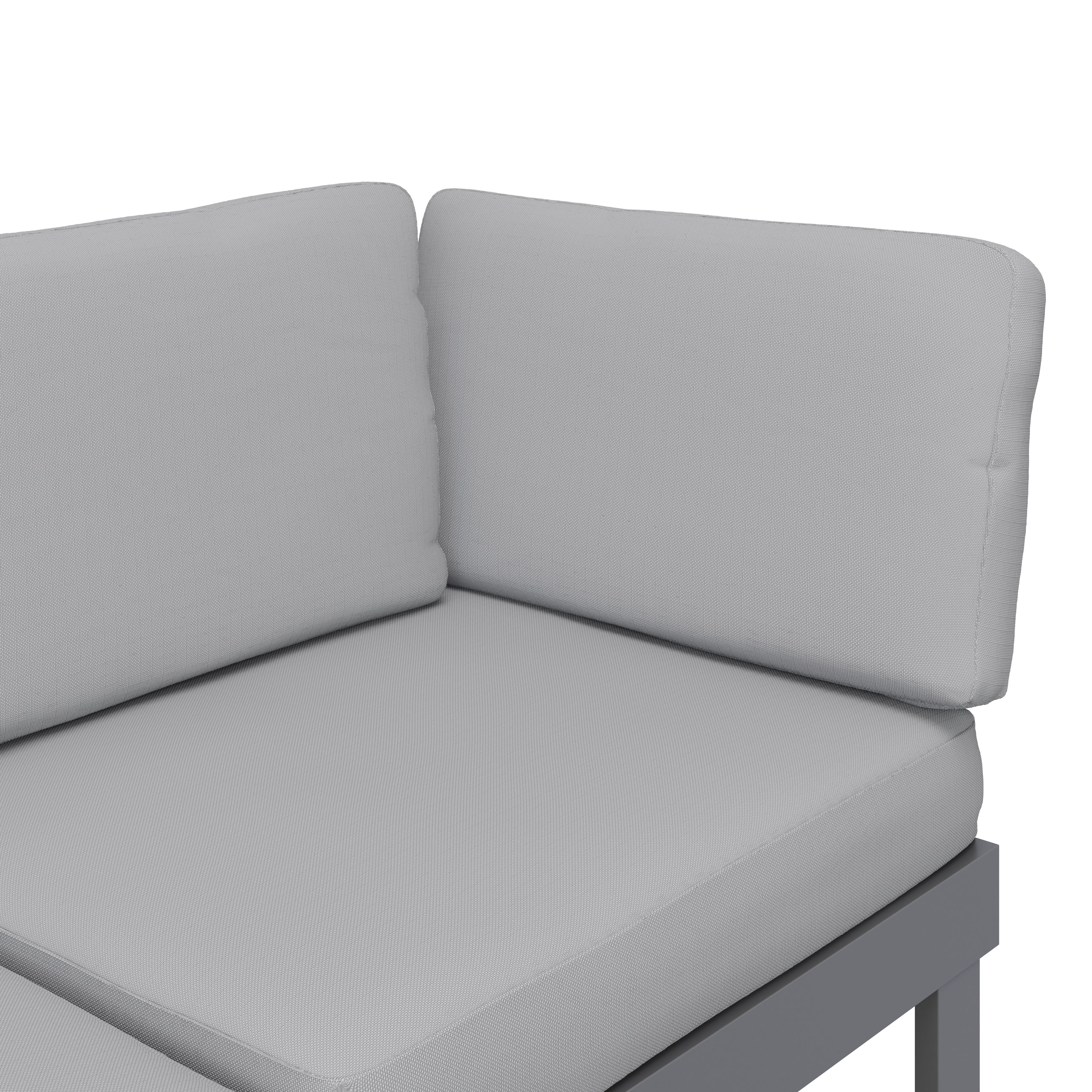 GoodHome Moorea Steel grey Aluminium 6 Seater Coffee set