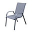 GoodHome Moorea Steel grey Aluminium Plain Armchair