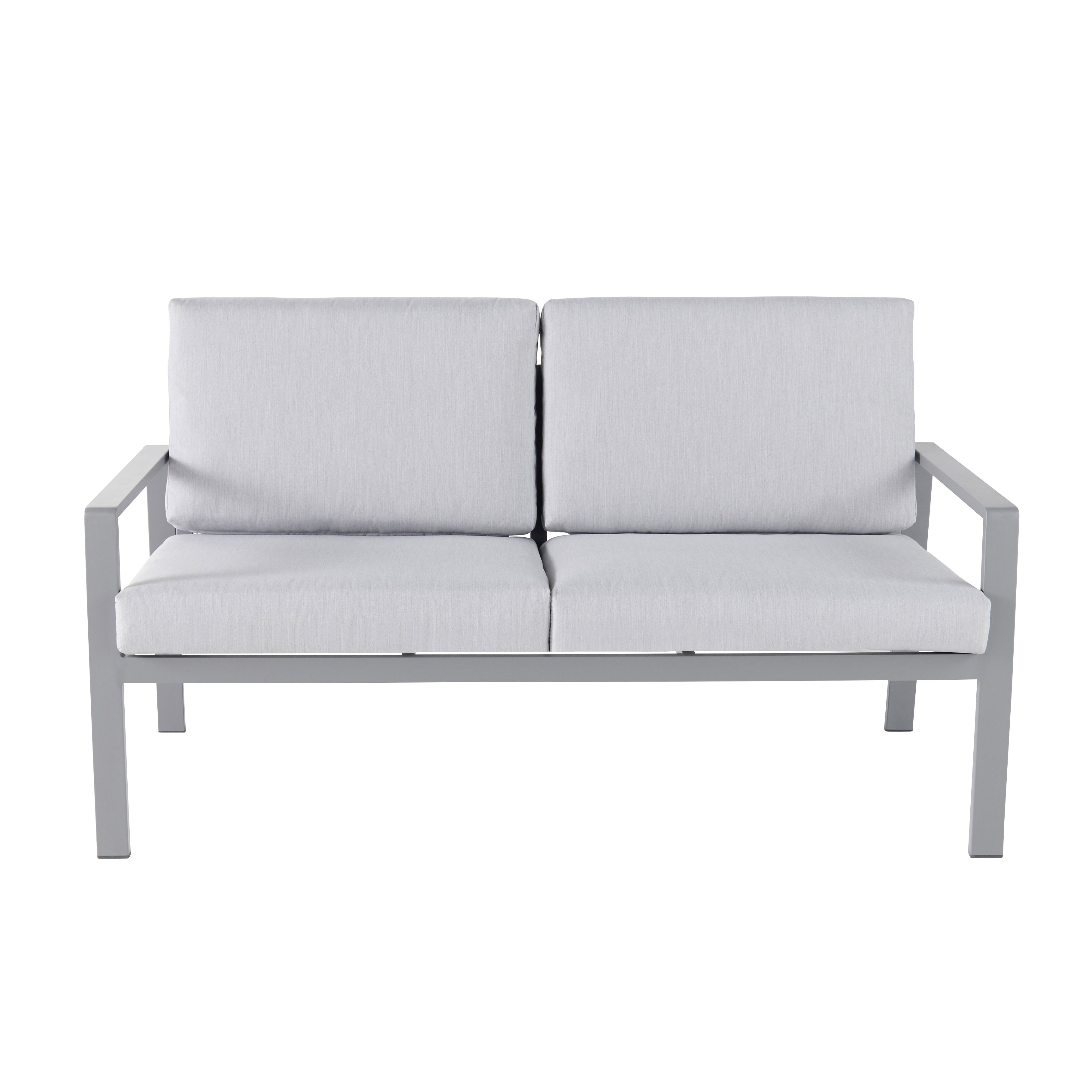 GoodHome Moorea Steel grey Metal 4 Seater Coffee set