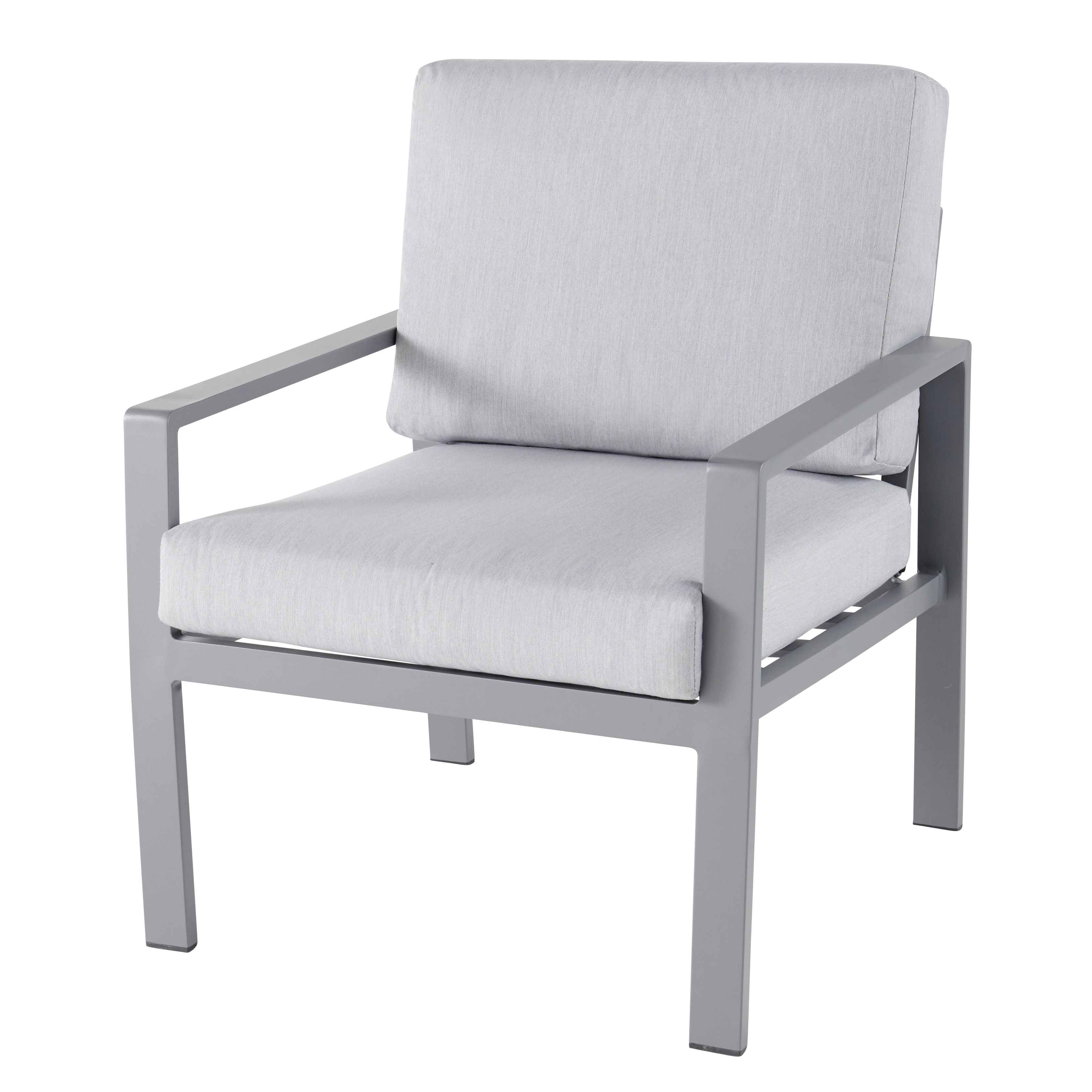 GoodHome Moorea Steel grey Metal 4 Seater Coffee set
