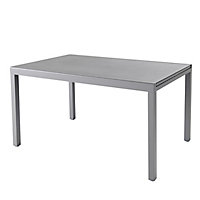 GoodHome Moorea Steel grey Metal 8 seater Extendable Rectangular Table