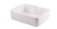 GoodHome Morfa Gloss White Rectangular Counter top Basin (W)48.5cm