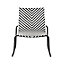 GoodHome Morillo Black & white Metal Chevron Chair