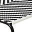 GoodHome Morillo Black & white Metal Chevron Chair