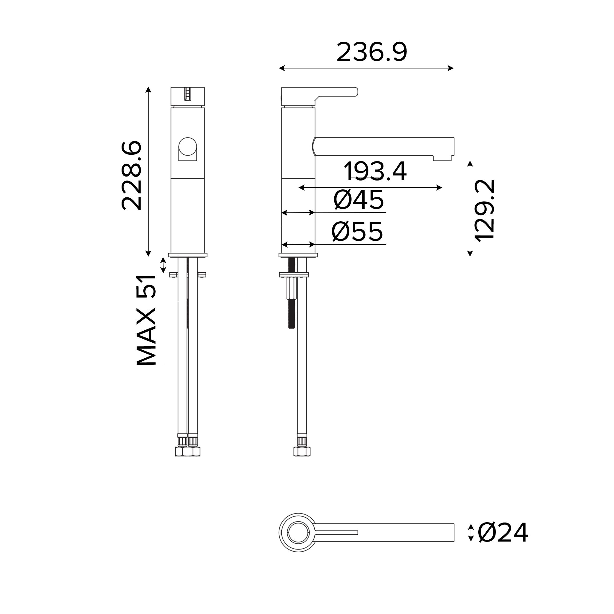 GoodHome Morita Chrome-plated Kitchen Top lever Tap