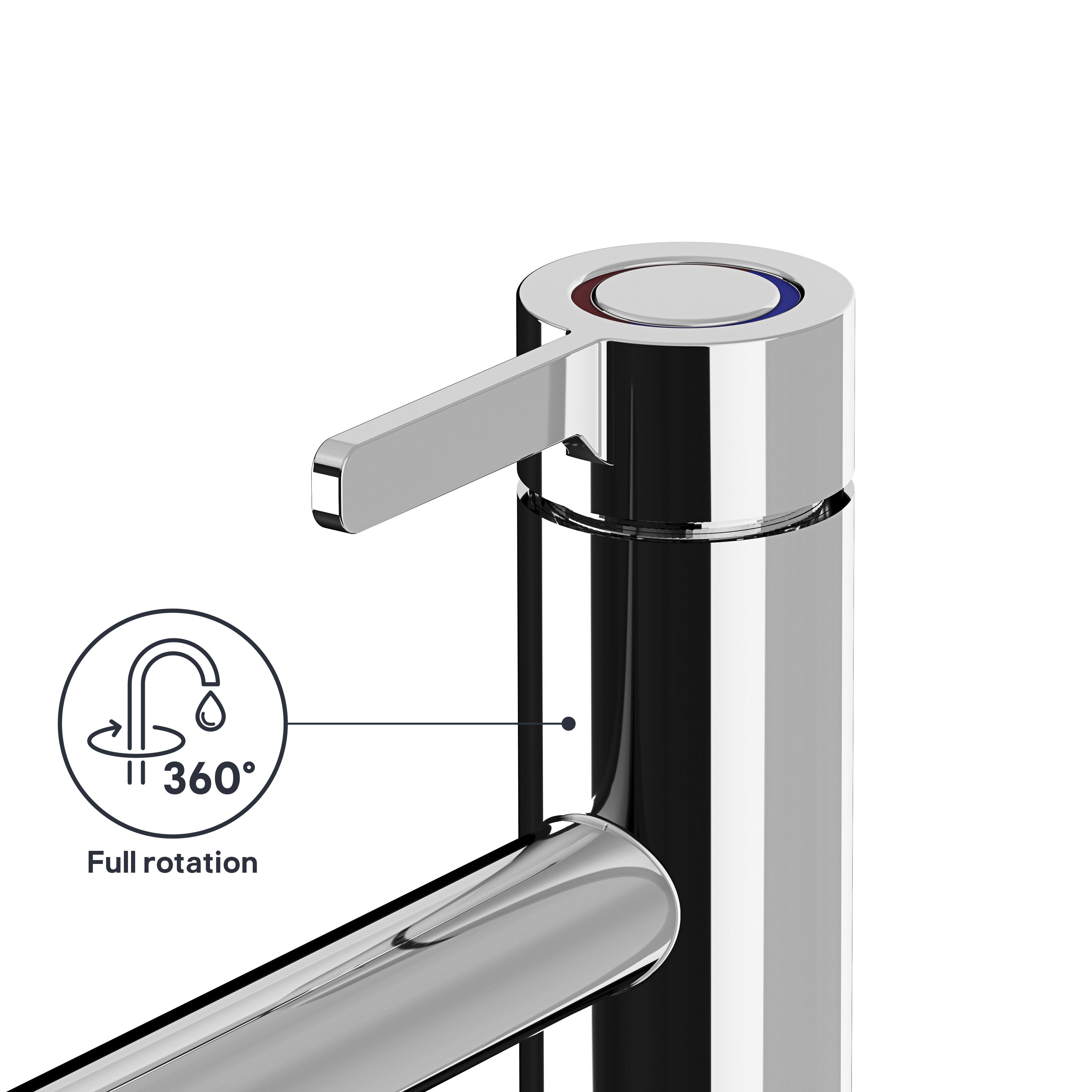 GoodHome Morita Chrome-plated Kitchen Top lever Tap