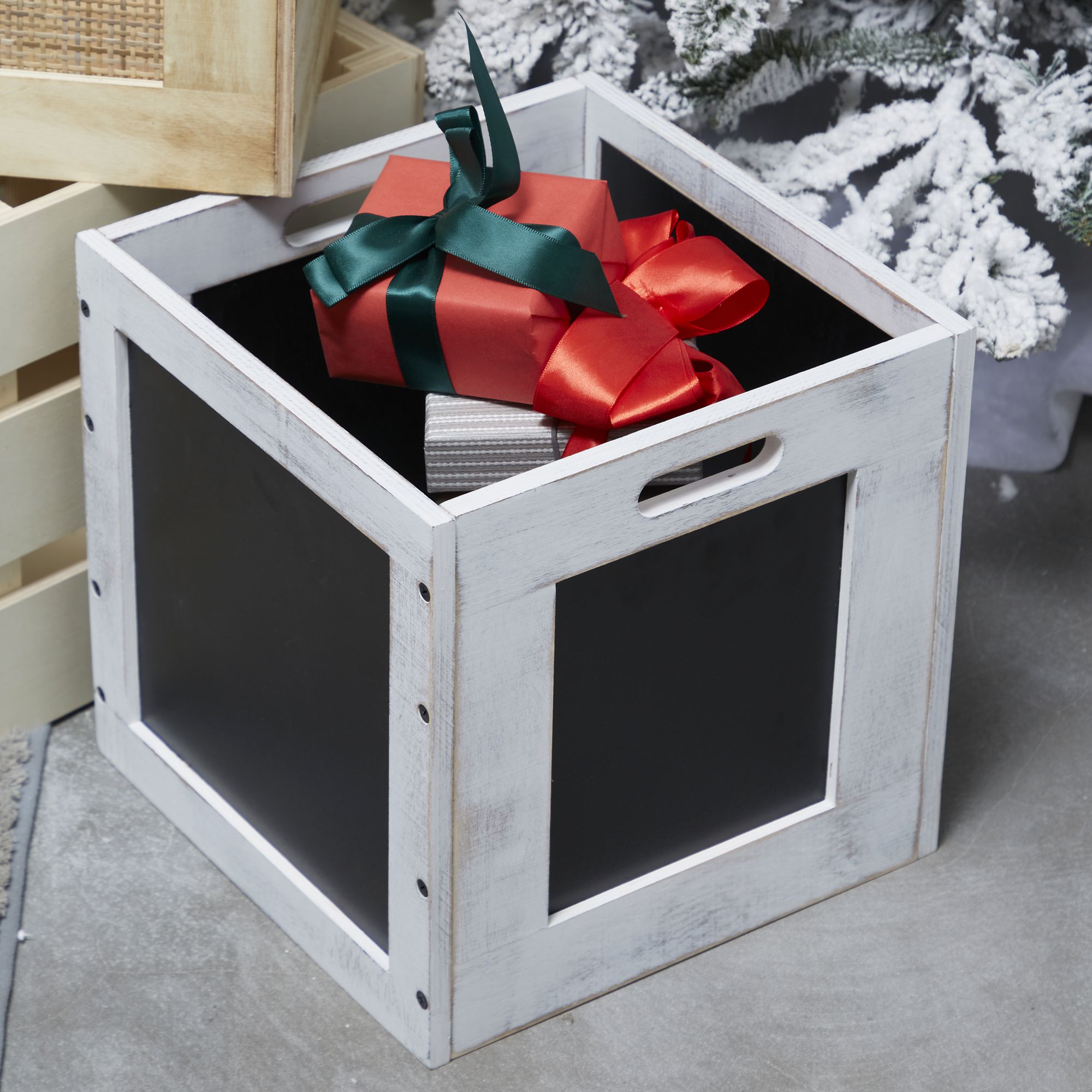 GoodHome Msinga Black 27L Wooden Storage box