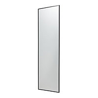 GoodHome Muhely Brushed Black Modern Rectangular Framed Full length framed mirror (H)141cm (W)41cm