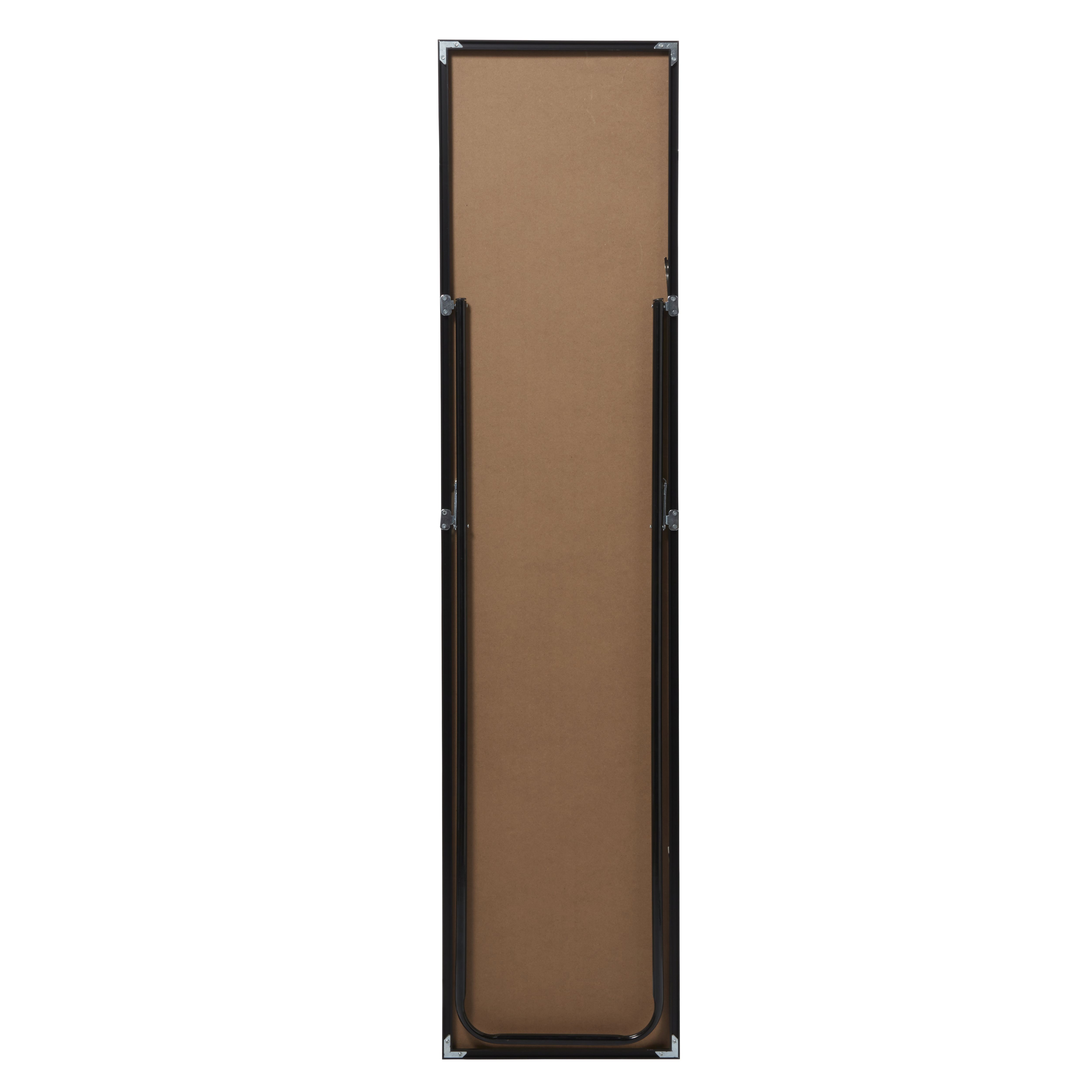 GoodHome Muhely Brushed Black Rectangular Framed Mirror (H)150.5cm (W)35.5cm