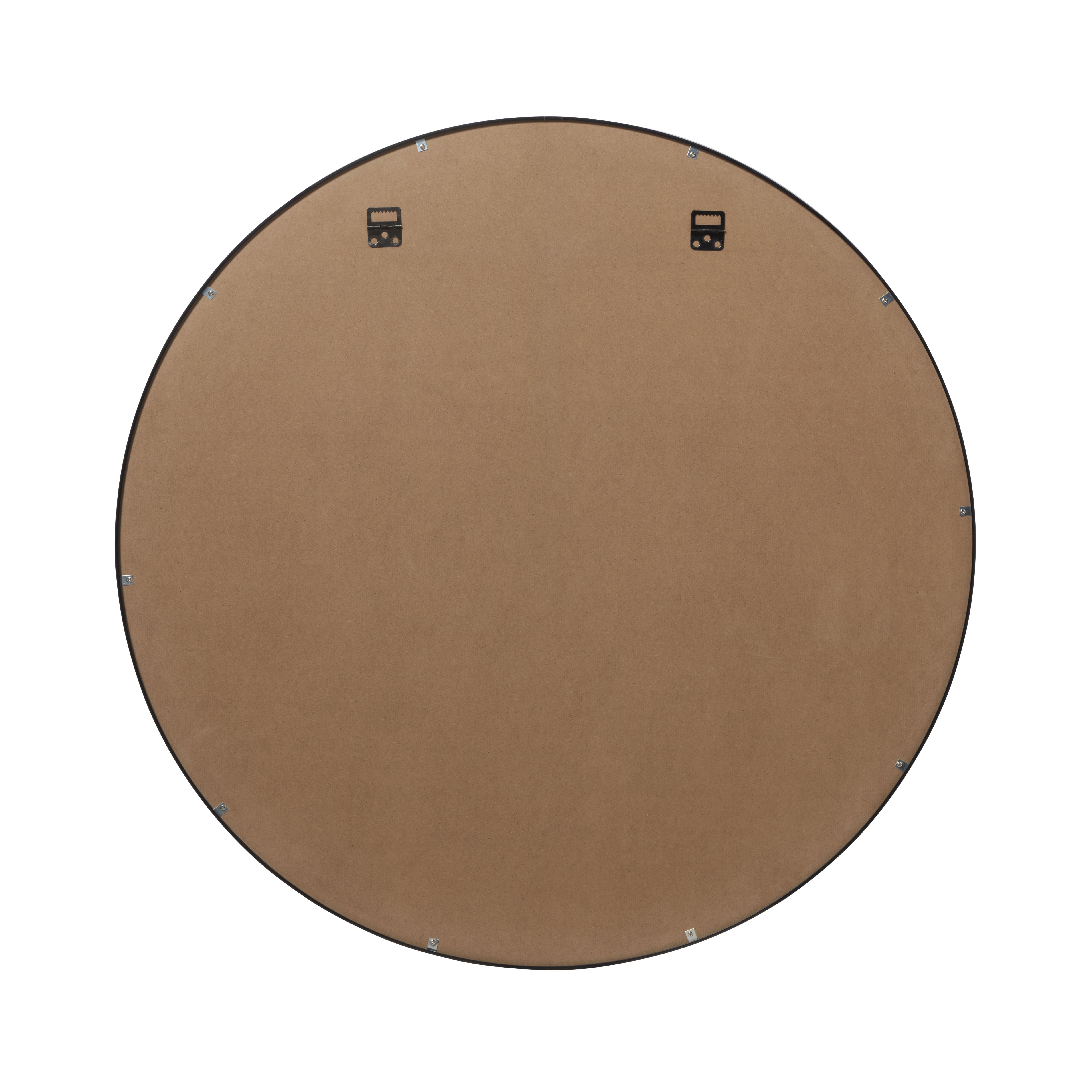 GoodHome Muhely Brushed Black Round Framed Mirror (H)80.9cm (W)80.9cm