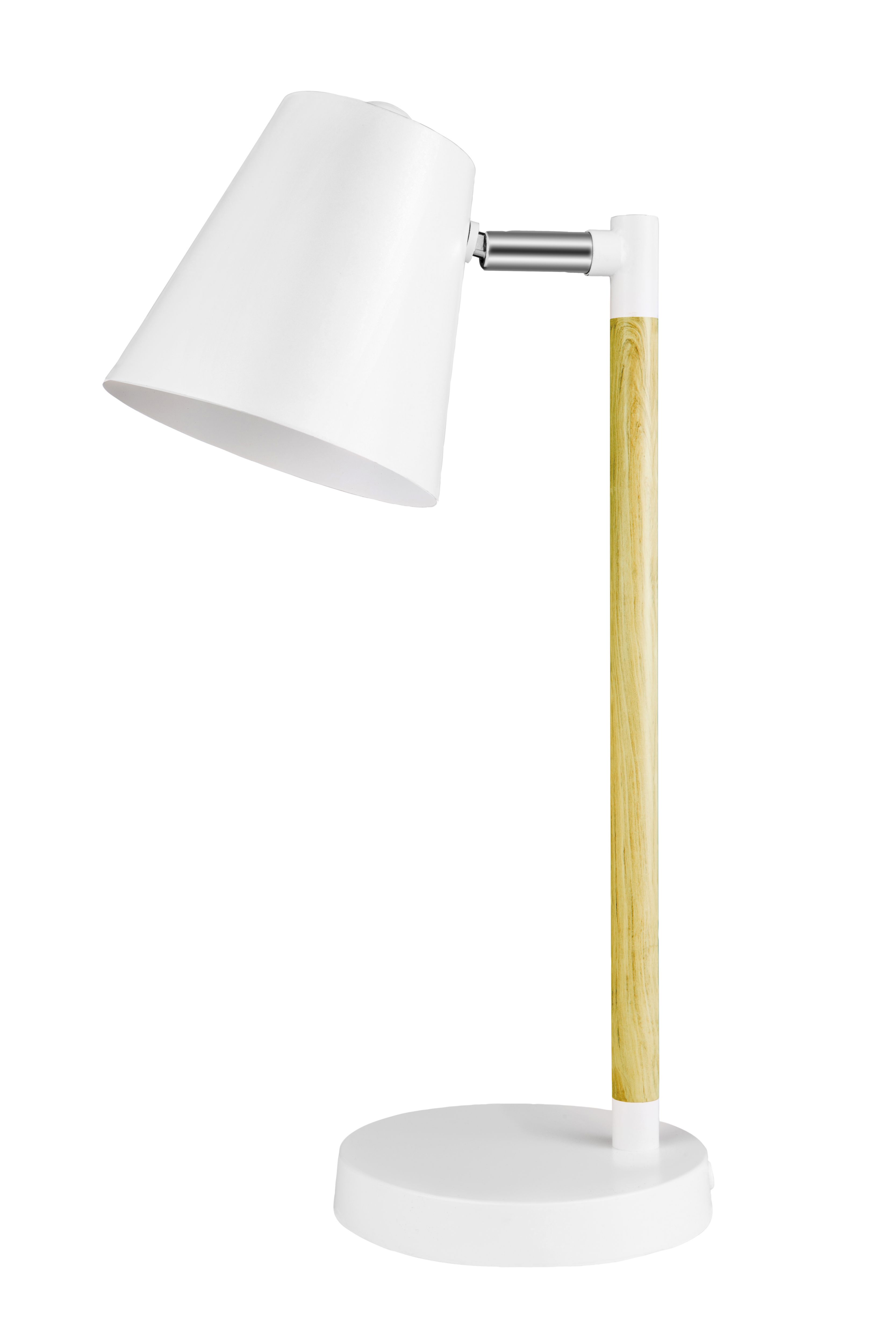 GoodHome Mulanje Matt White Wood effect Table light