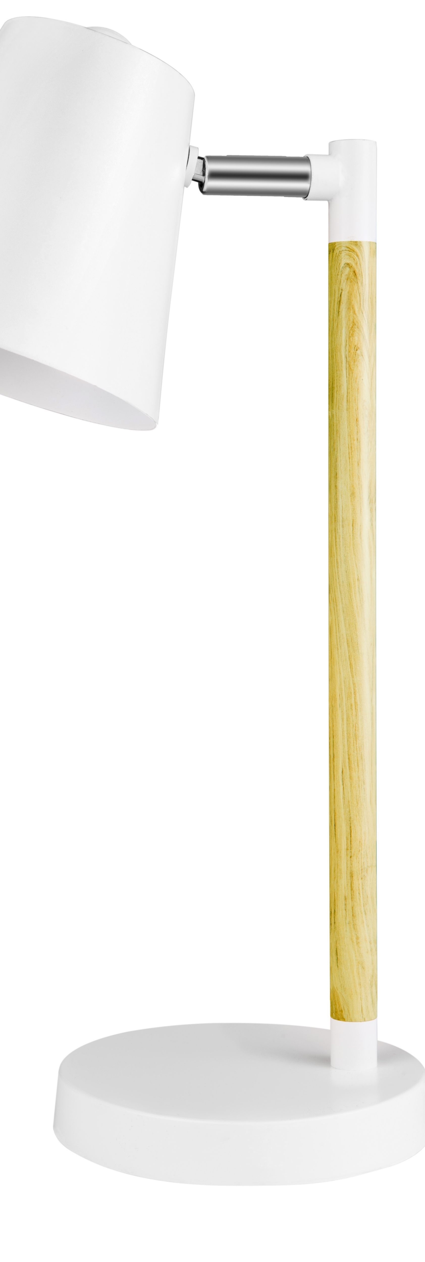 GoodHome Mulanje Matt White Wood effect Table light