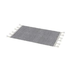 GoodHome Nammu White & anthracite Cotton & polyester (PES) Anti-slip Bath mat (L)800mm (W)500mm