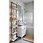 GoodHome Nantua Matt Natural & white Oak effect MDF Wall-mounted Bathroom Shelving, (L)405mm (D)200mm (H) 1900mm