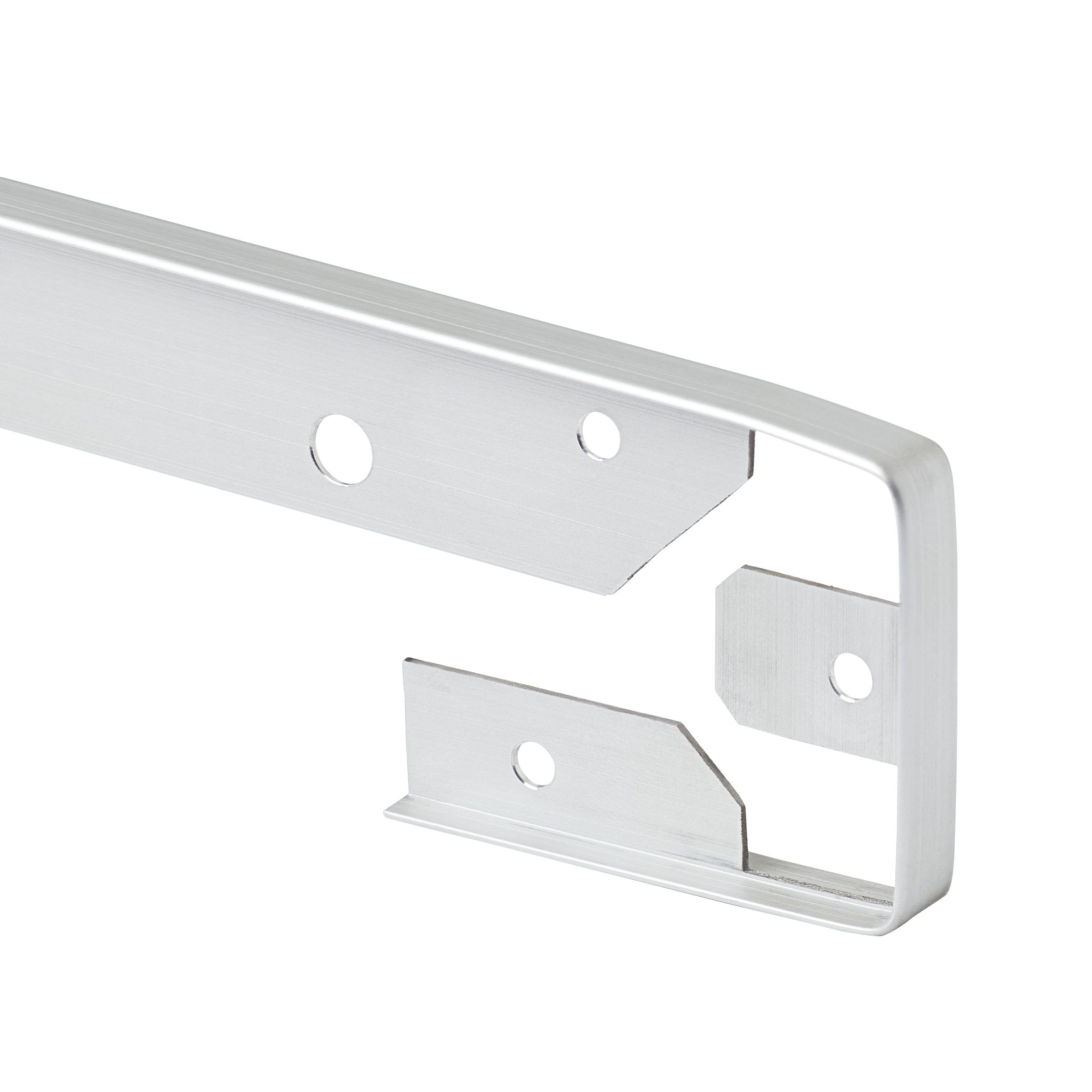 GoodHome Nantua Silver effect Aluminium alloy Worktop joint (H)16mm (W)40mm