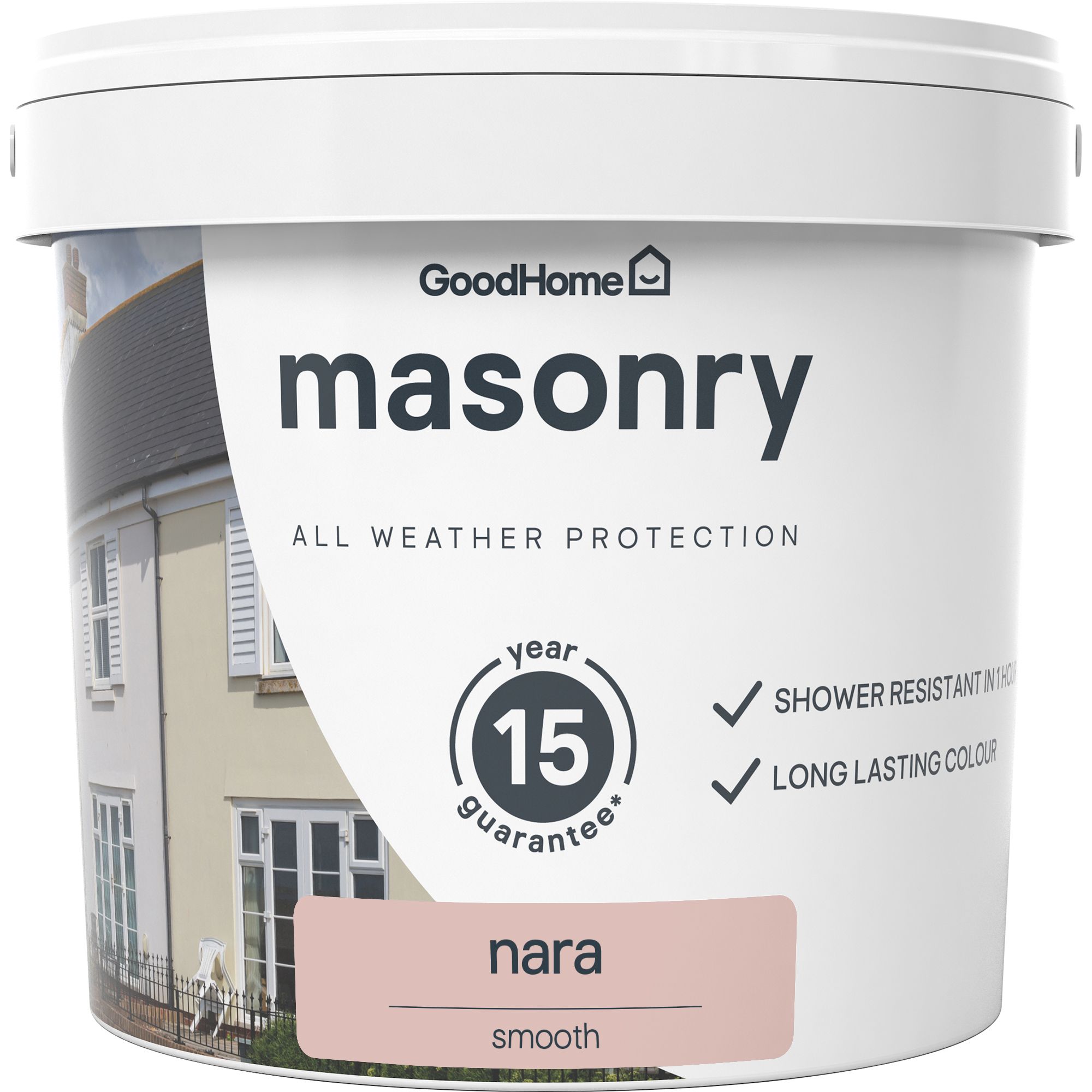 GoodHome Nara Smooth Matt Masonry paint, 5L Tub