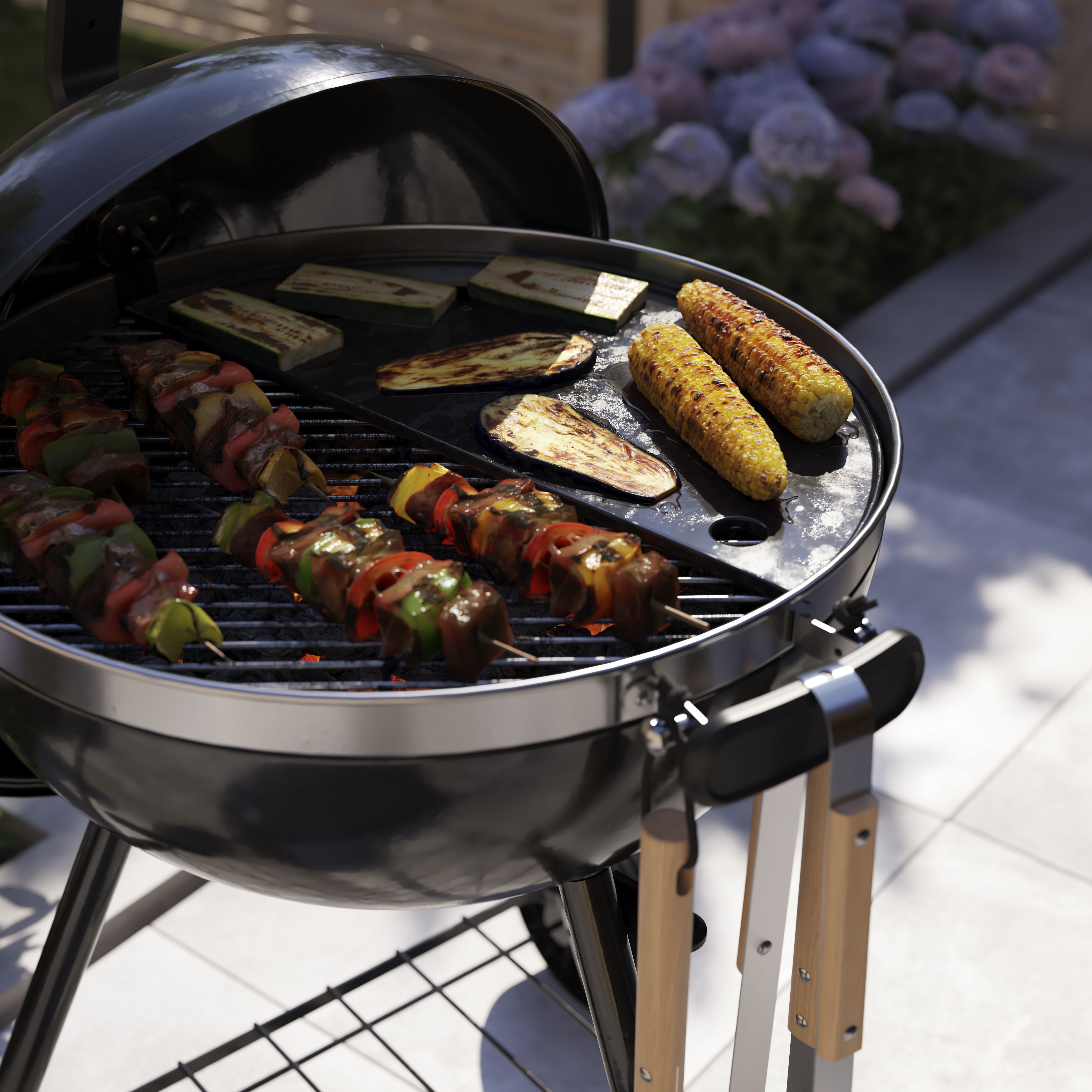 GoodHome Natural Beech & stainless steel Grill fork