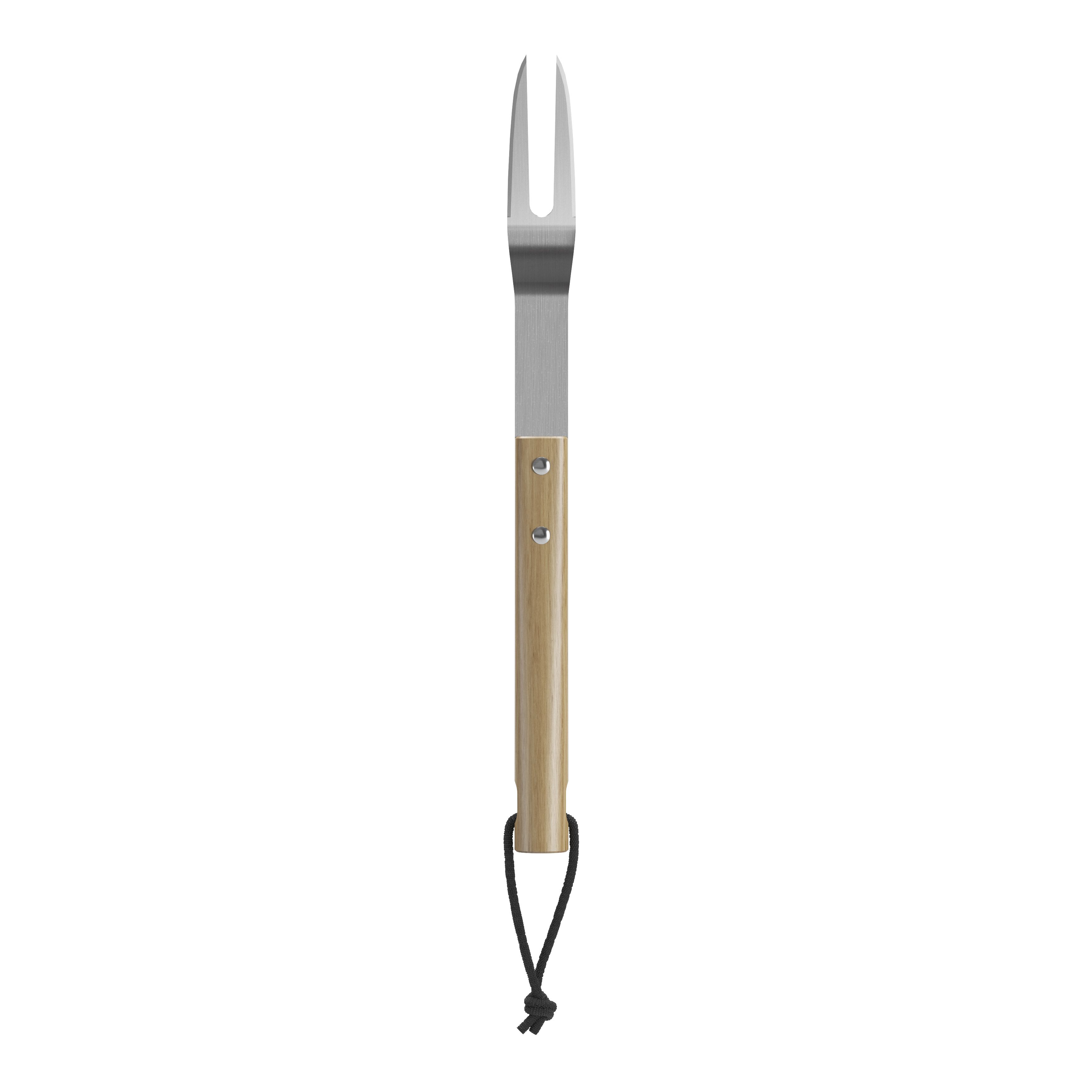 GoodHome Natural Beech & stainless steel Grill fork