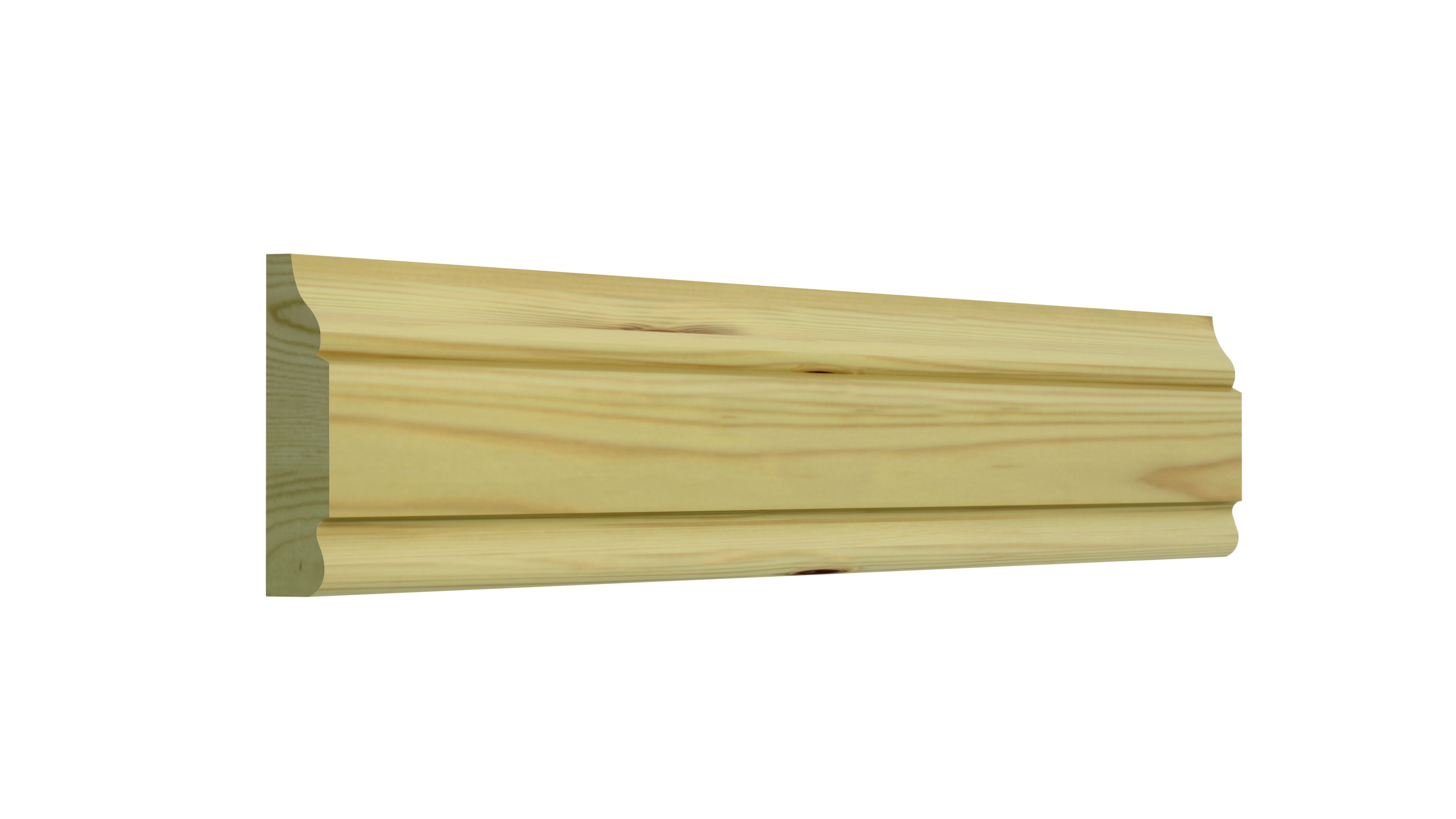 GoodHome Natural Pine Ogee Skirting board (L)2.1m (W)94mm (T)15mm