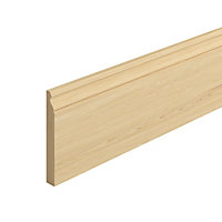 GoodHome Natural Pine Ogee Skirting board (L)2.4m (W)144mm (T)19.5mm
