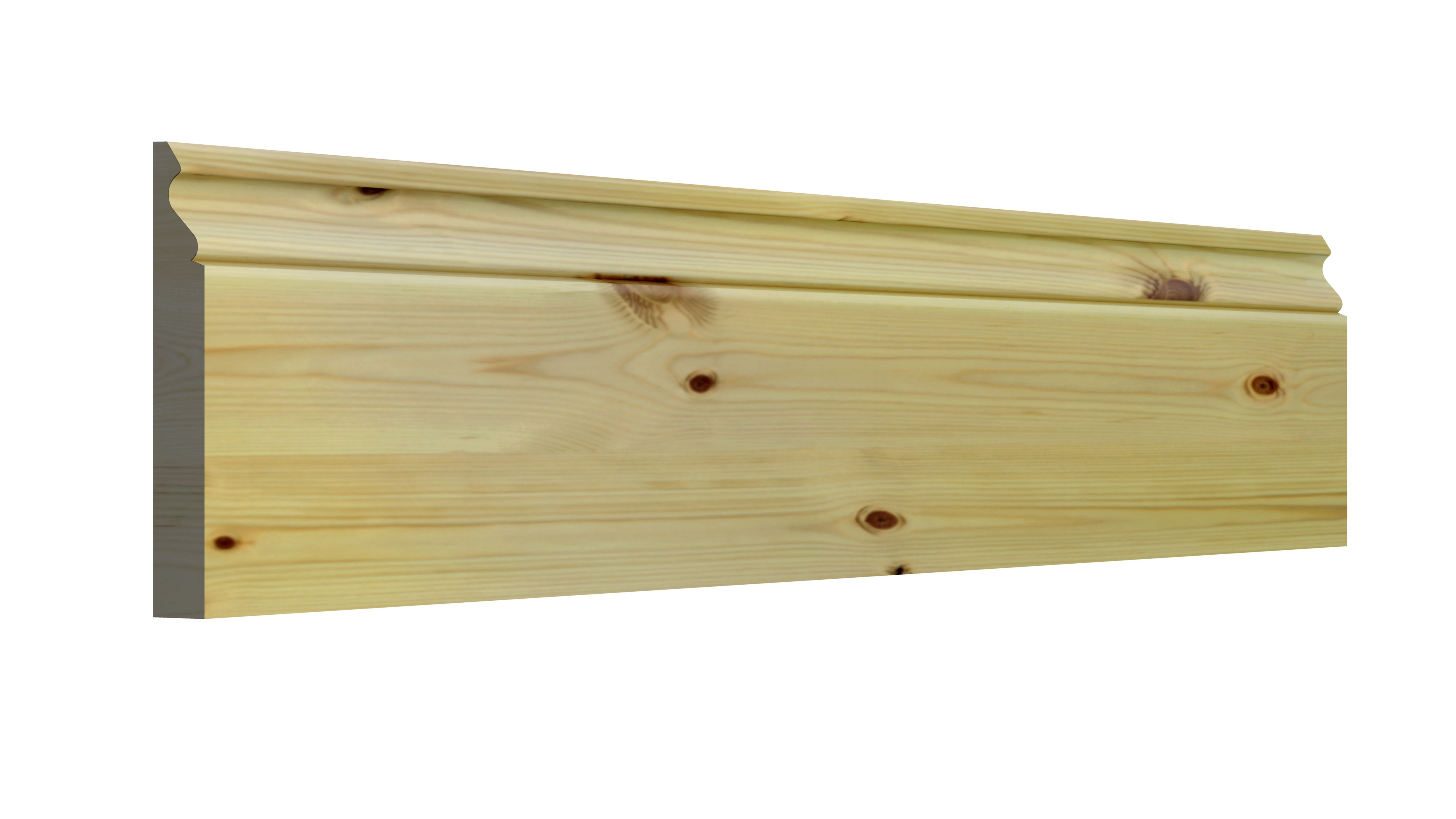 GoodHome Natural Pine Ogee Skirting board (L)2.4m (W)169mm (T)15mm