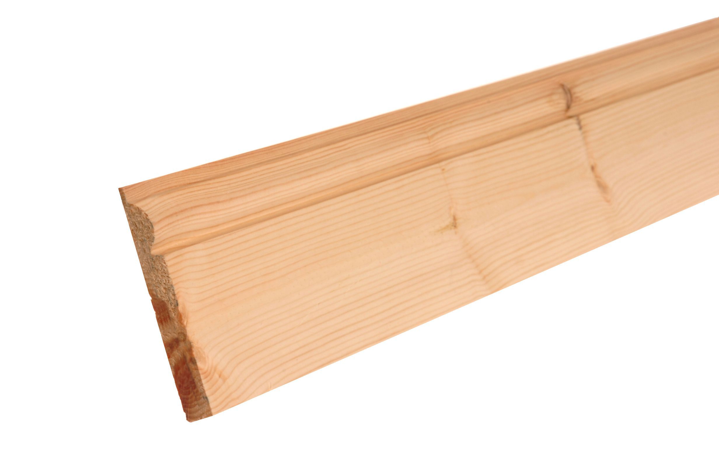 GoodHome Natural Pine Torus Skirting board (L)2.4m (W)119mm (T)15mm (Dia)119mm