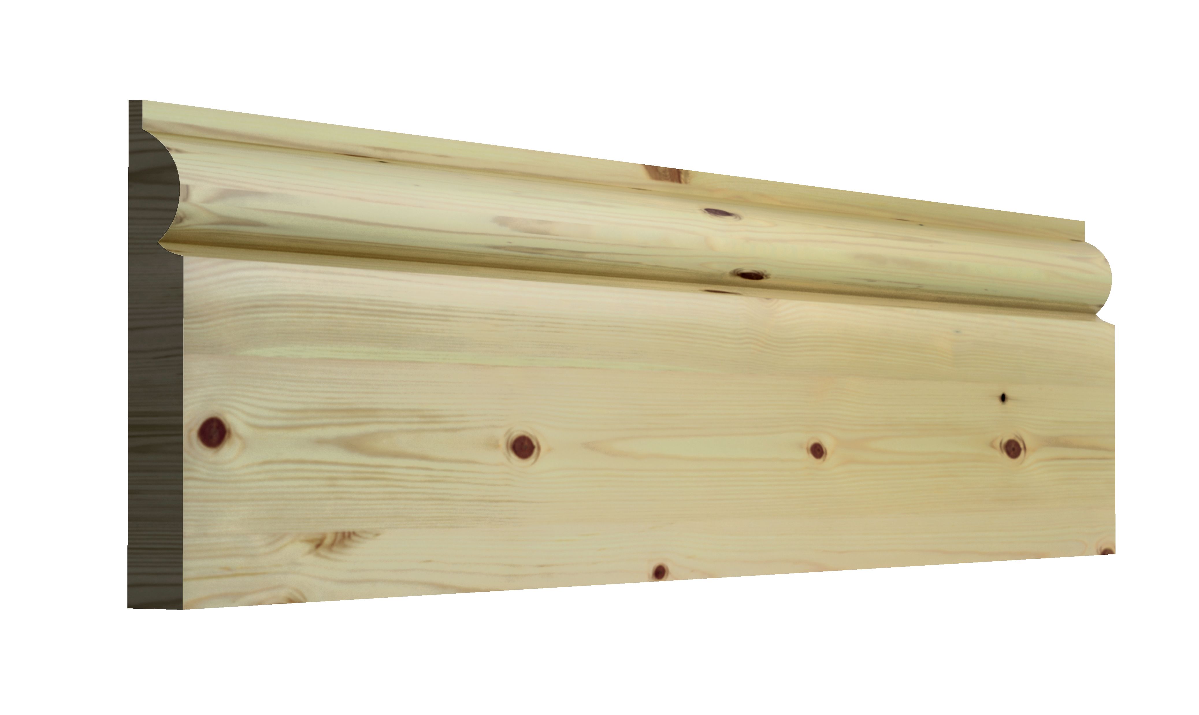 GoodHome Natural Pine Torus Skirting board (L)2.4m (W)119mm (T)15mm (Dia)119mm