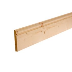 GoodHome Natural Pine Torus Skirting board (L)2.4m (W)144mm (T)19.5mm