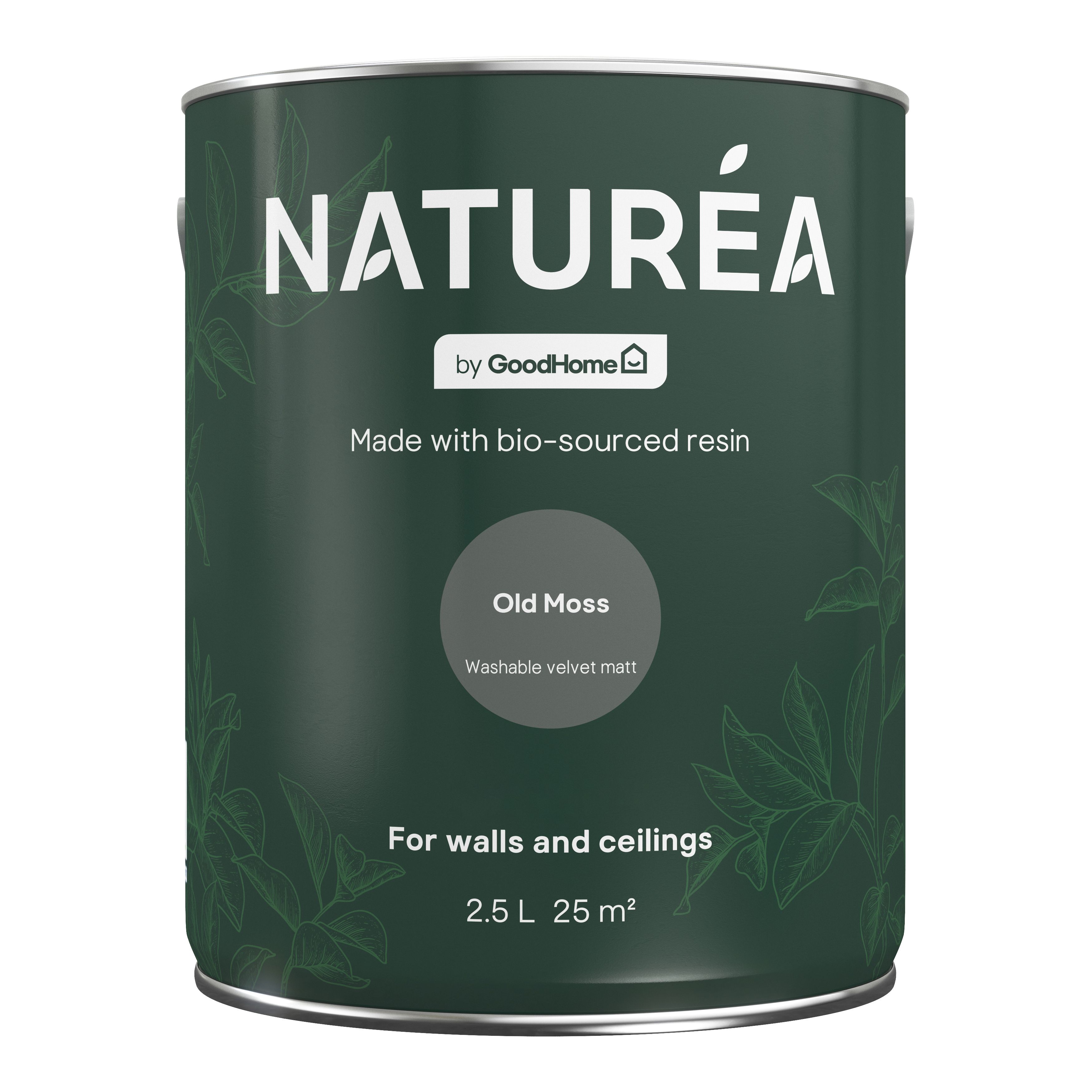 GoodHome Naturéa Old Moss Velvet matt Wall paint, 2.5L