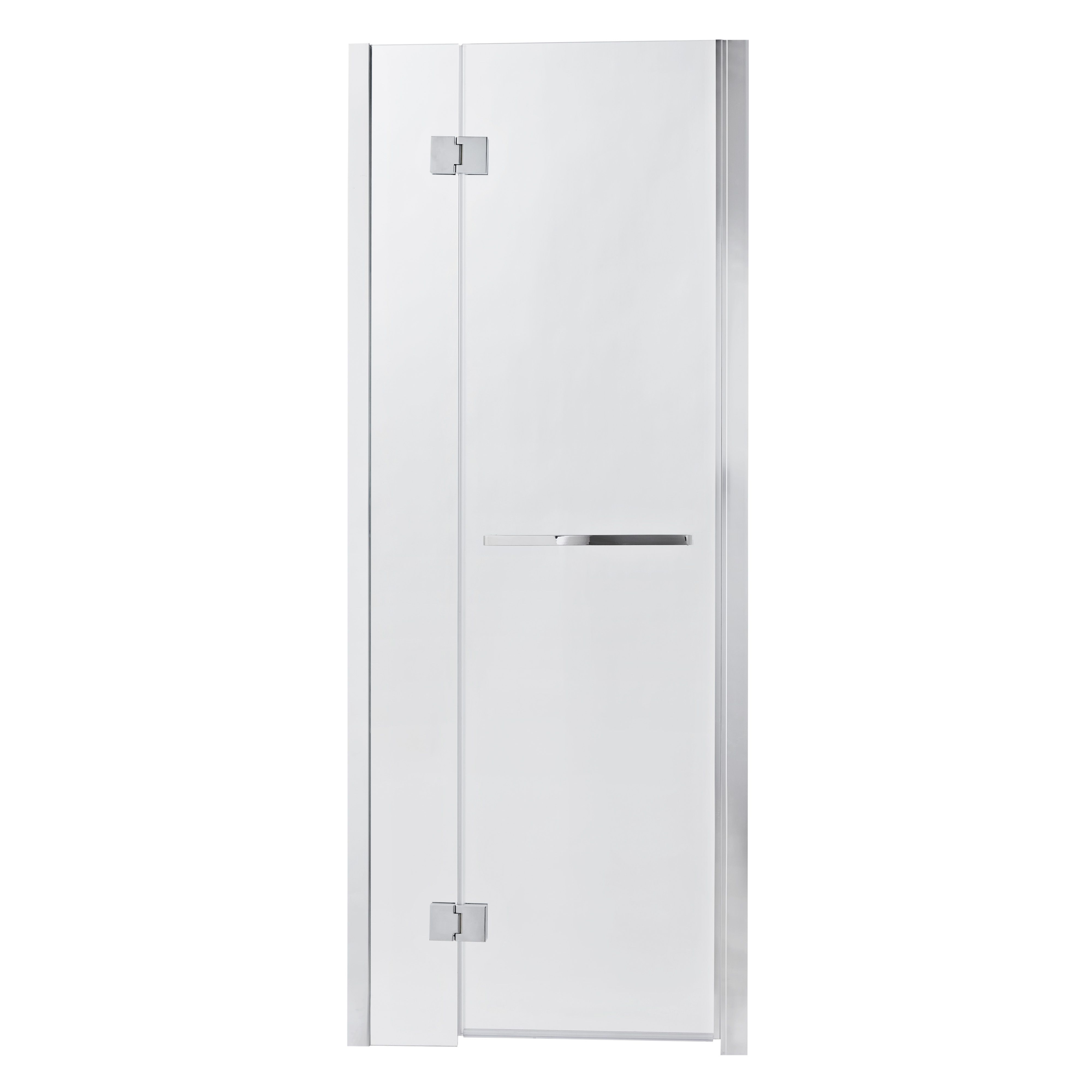 GoodHome Naya Silver effect Clear Pivot Shower Door (H)195cm (W)76cm