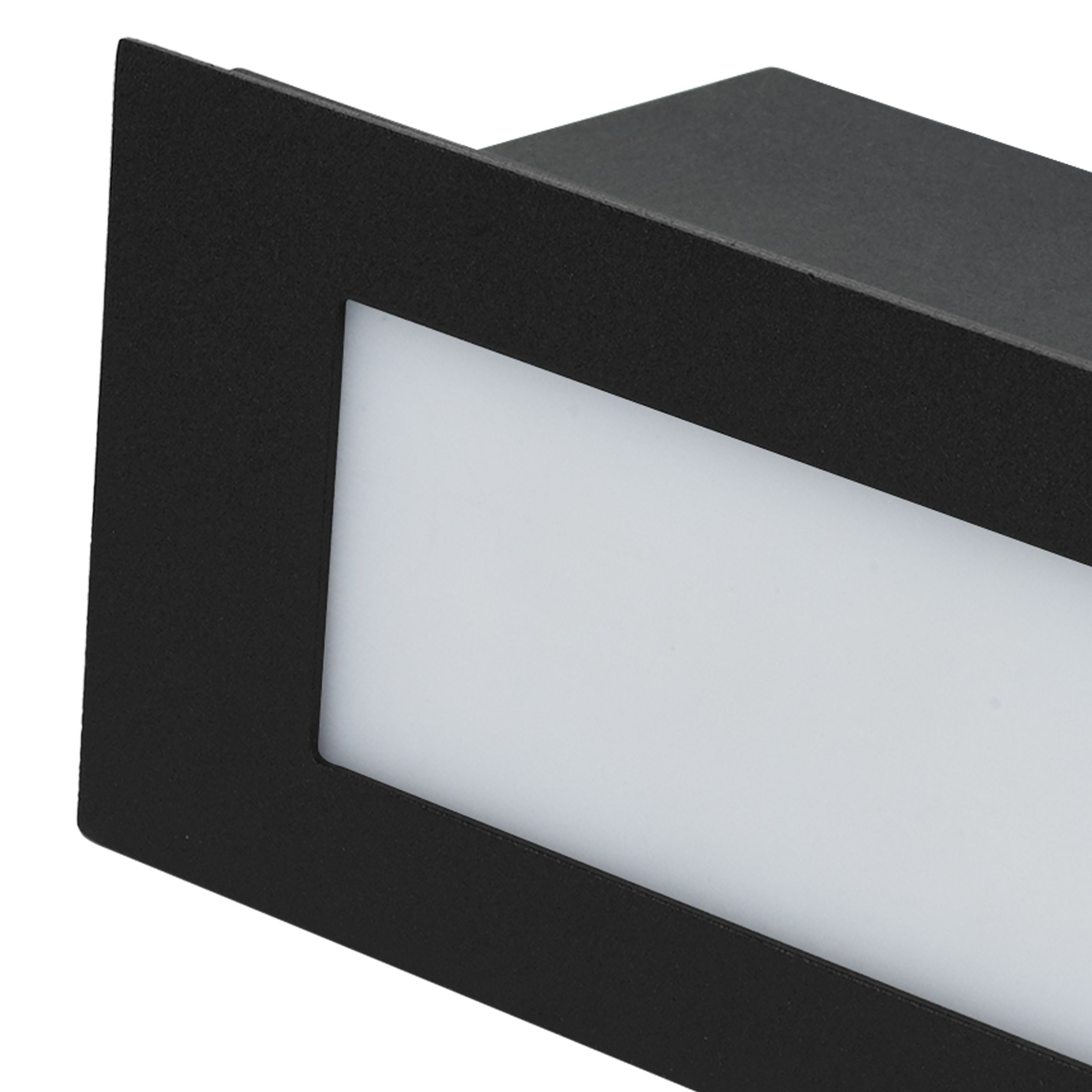 GoodHome Neihart Black Mains-powered Neutral white LED Rectangular Deck light