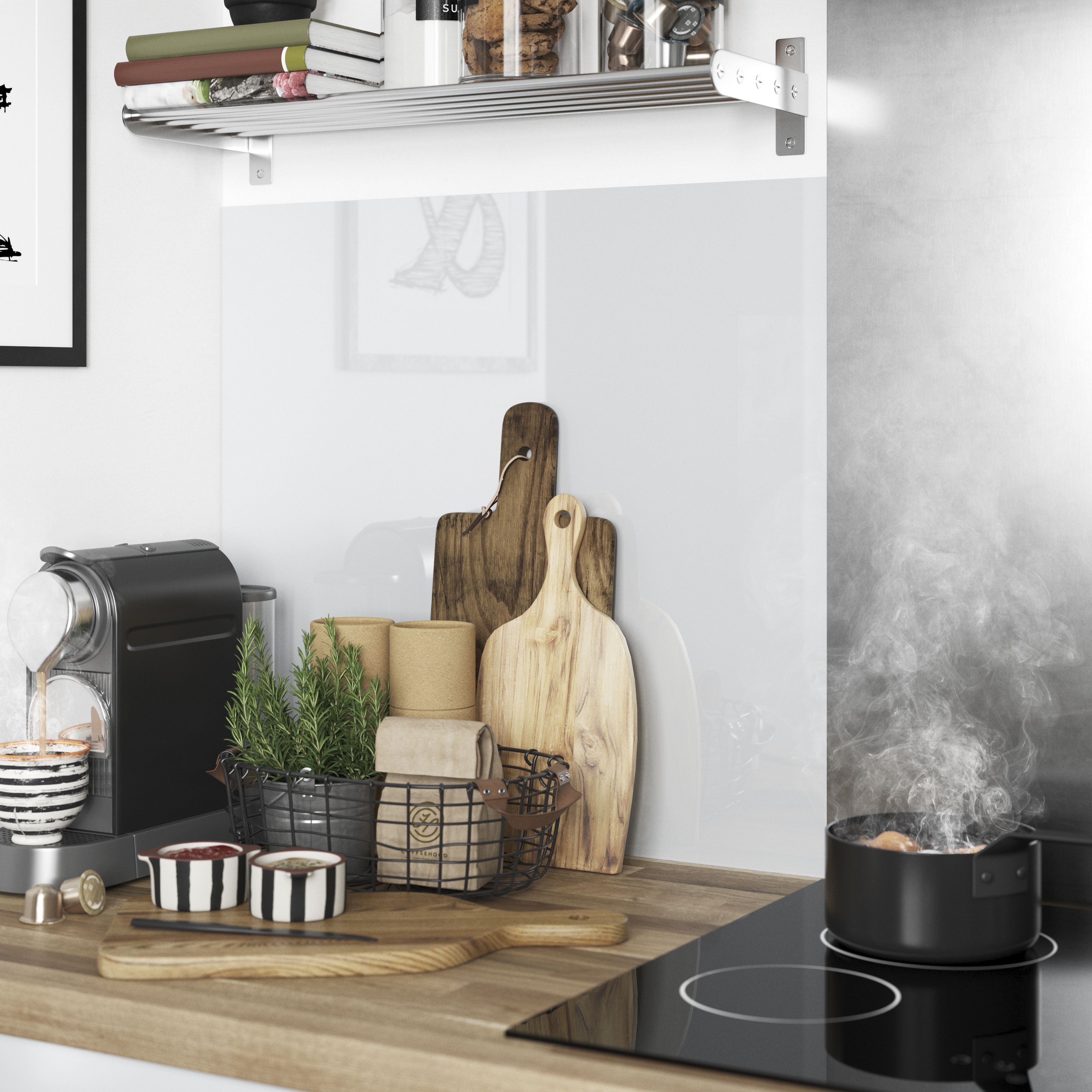 GoodHome Nepeta Anthracite Smooth / shallow Paper & resin Back panel, (H)6000mm (W)20000mm (T)3mm