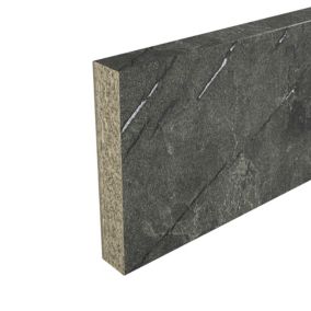 GoodHome Nepeta Grey Marble effect Paper & resin Upstand (L)3000mm