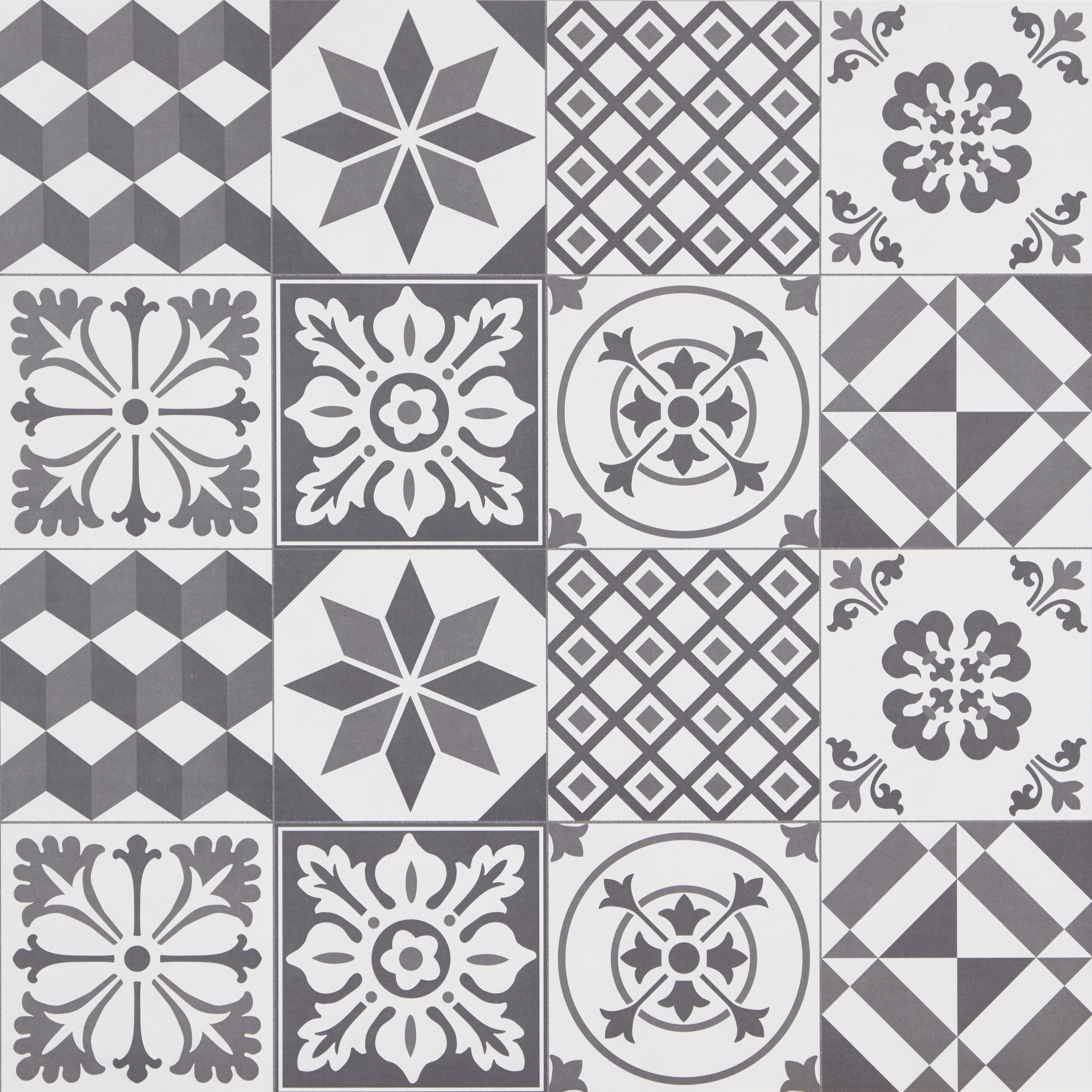 GoodHome Nepeta Grey Patchwork Cement effect Paper & resin Back panel, (H)600mm (W)1800mm (T)3mm