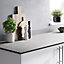 GoodHome Nepeta Grey Stone effect Paper & resin Upstand (L)3000mm