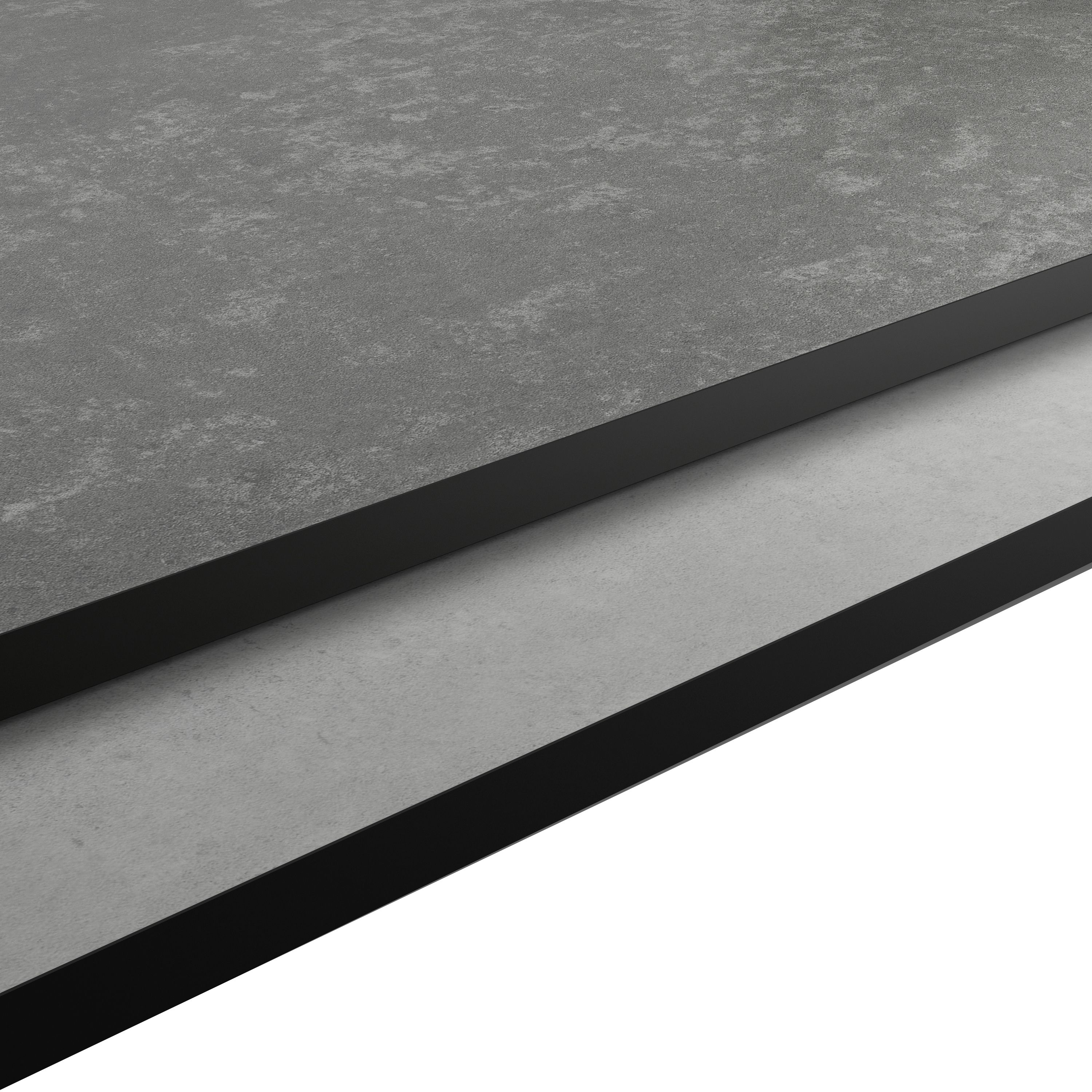 GoodHome Nepeta Grey Stone effect Paper & resin Upstand (L)3000mm