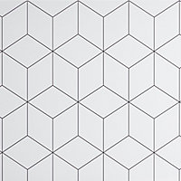 GoodHome Nepeta White Geometric / smooth Paper & resin Back panel, (H)6000mm (W)18000mm (T)3mm