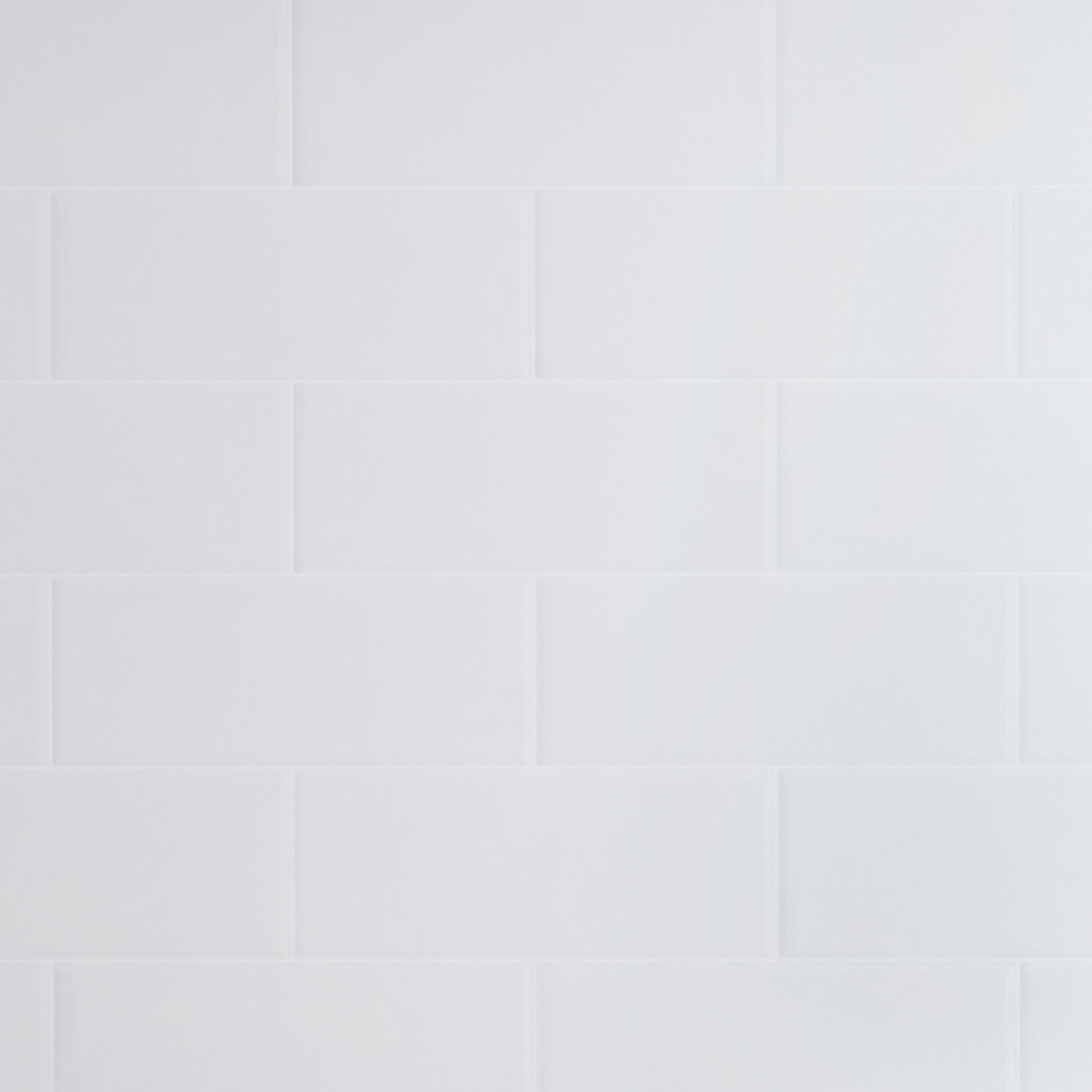 GoodHome Nepeta White / Tile Paper & resin Back panel, (H)6000mm (W)20000mm (T)3mm