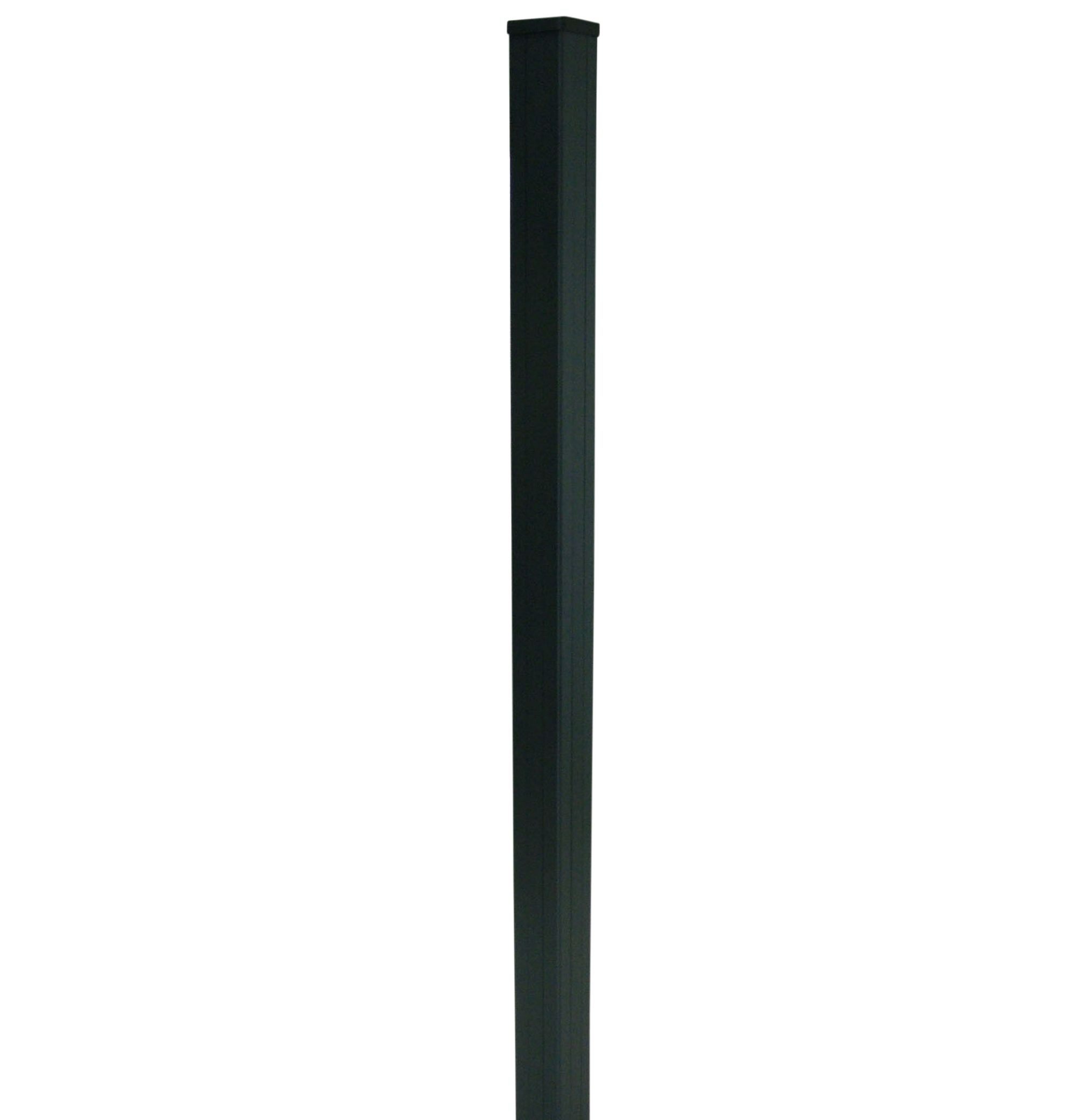 GoodHome Neva Dark grey Slotted Square Metal Fence post (H)0.95m (W)70mm