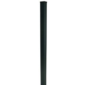 GoodHome Neva Dark grey Slotted Square Metal Fence post (H)0.95m (W)70mm