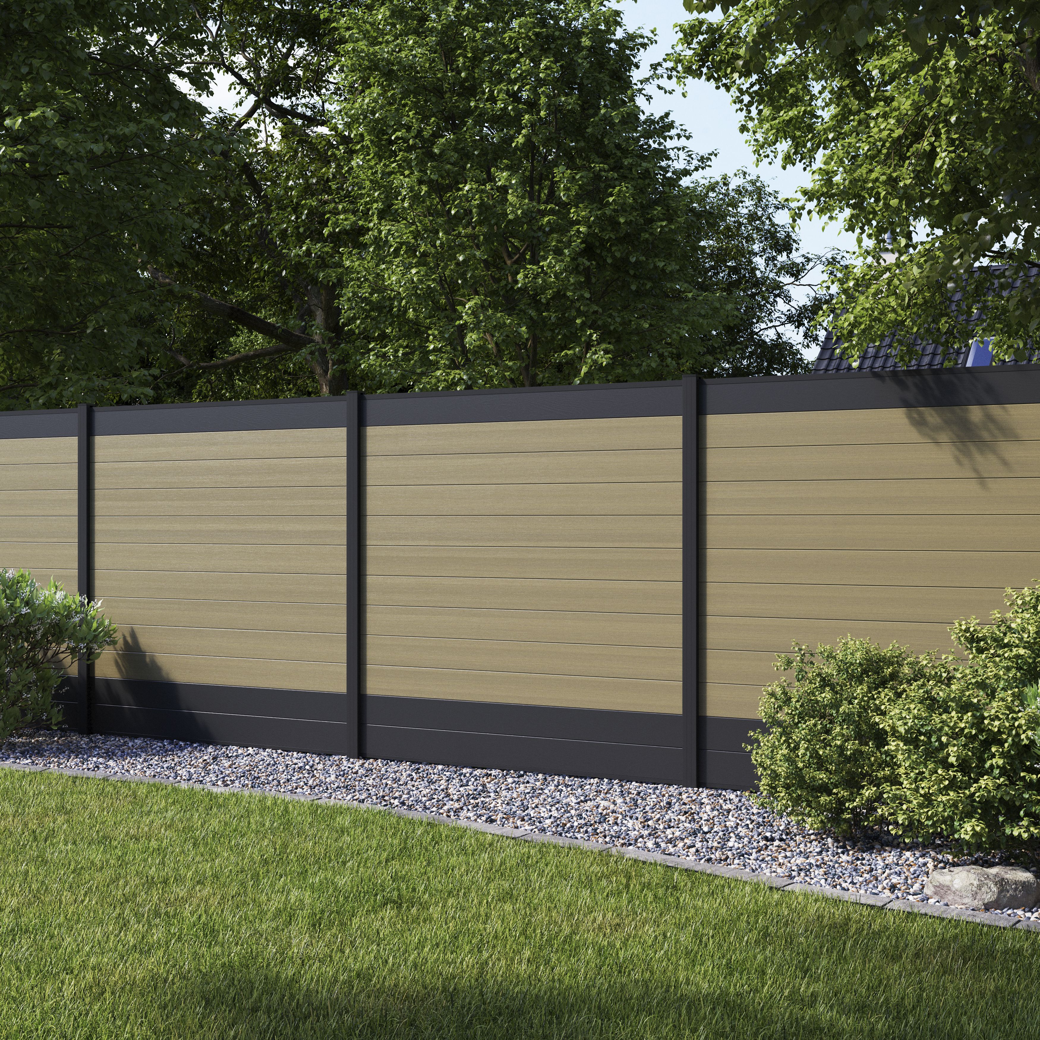GoodHome Neva Dark grey Slotted Square Metal Fence post (H)1.83m (W)70mm