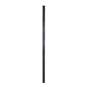 GoodHome Neva Dark grey Slotted Square Metal Fence post (H)2.4m (W)70mm
