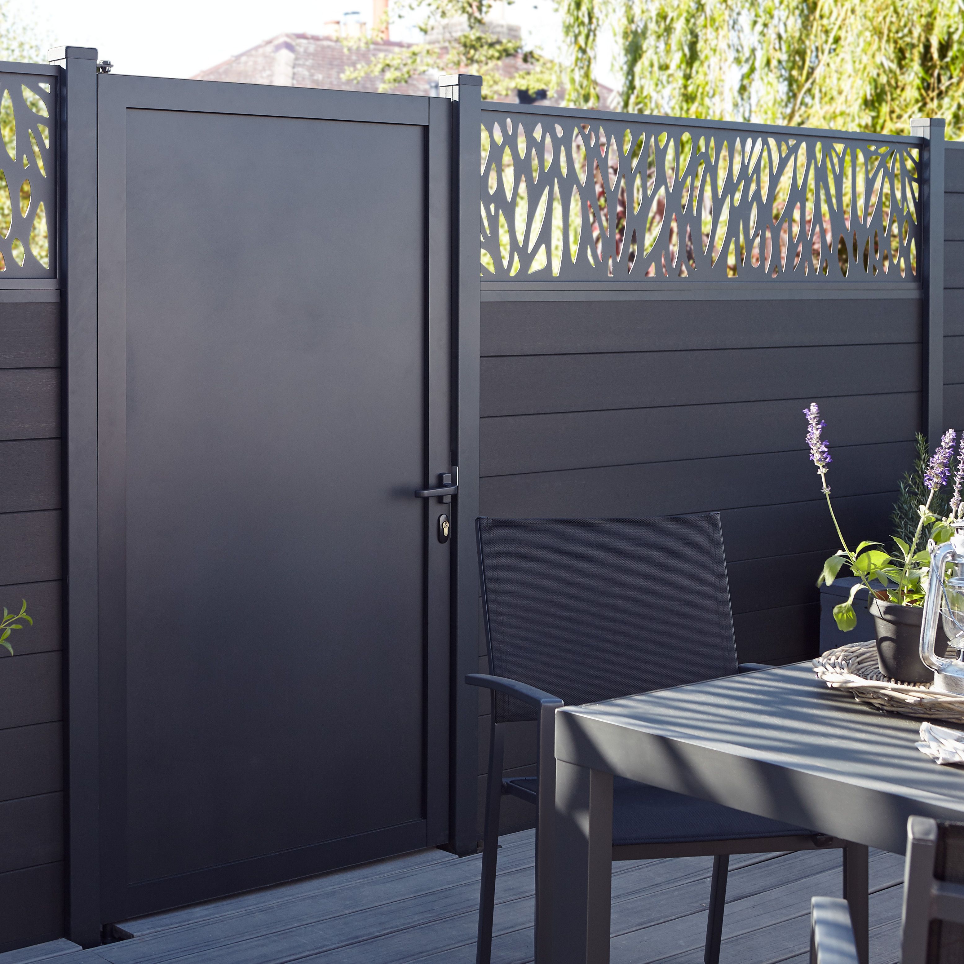 GoodHome Neva Decorative Untreated Metal 1/4 Fence panel (W)1.79m (H)0.44m