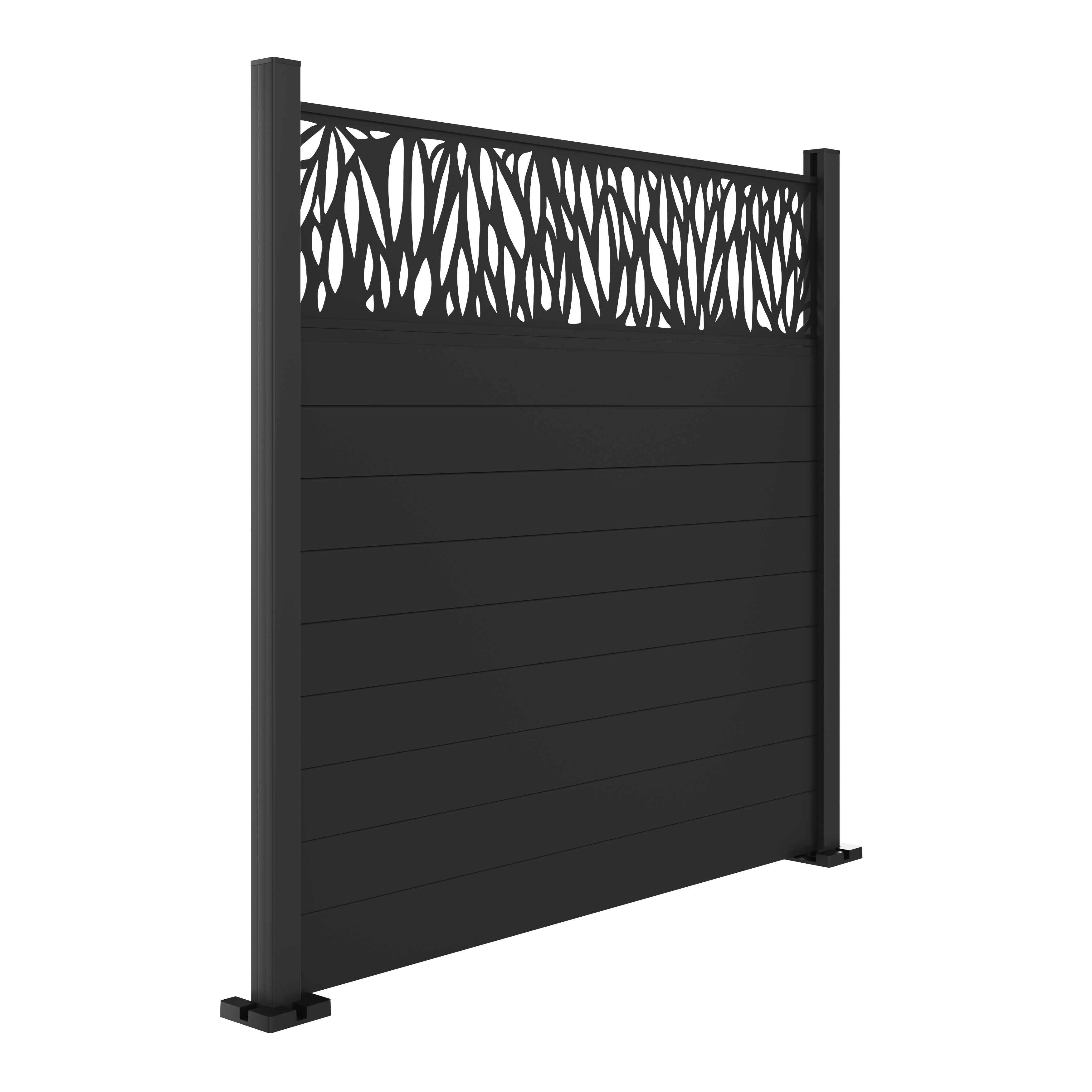 GoodHome Neva Decorative Untreated Metal 1/4 Fence panel (W)1.79m (H)0.44m