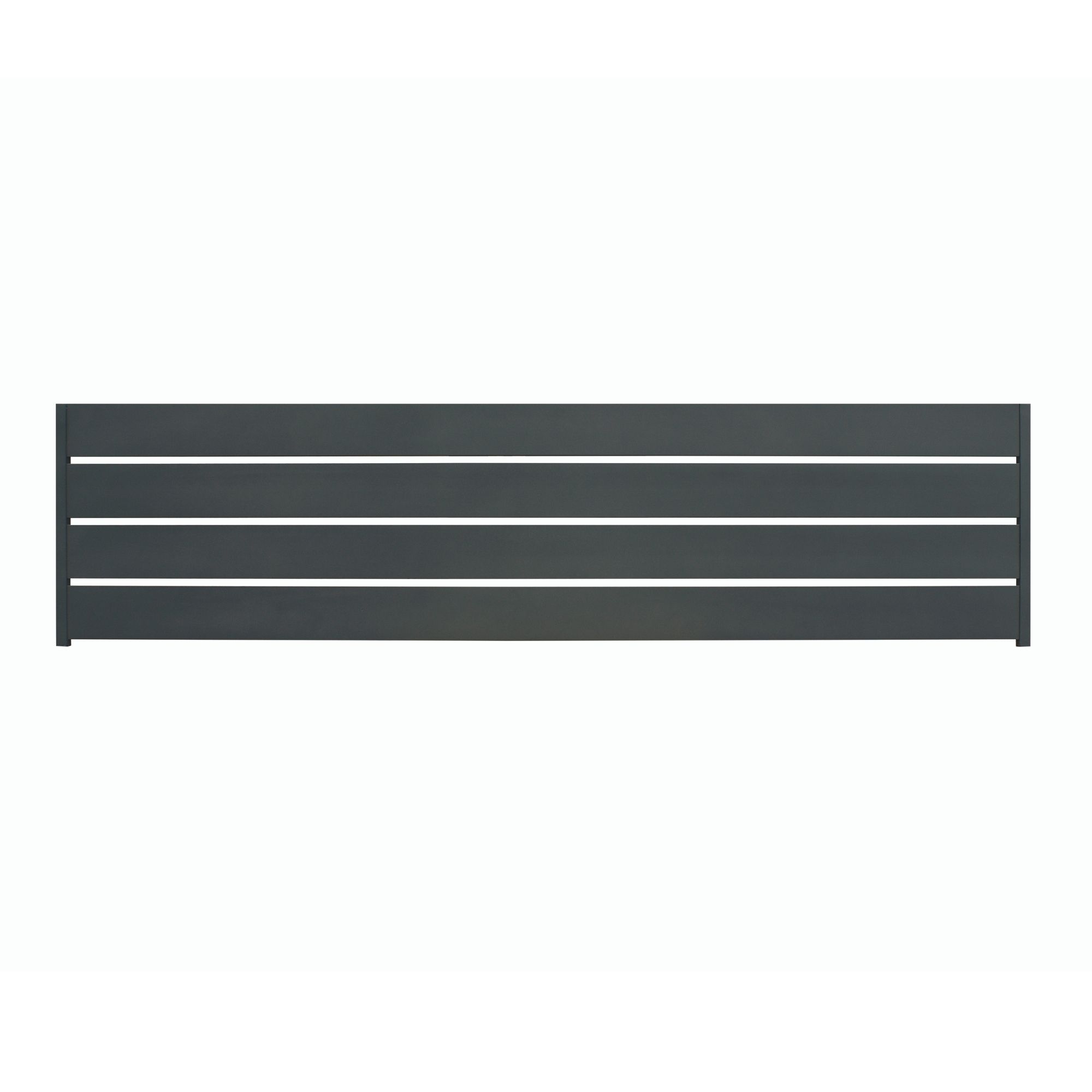 GoodHome Neva Slat design Untreated Metal 1/4 Fence panel (W)1.79m (H)0.44m