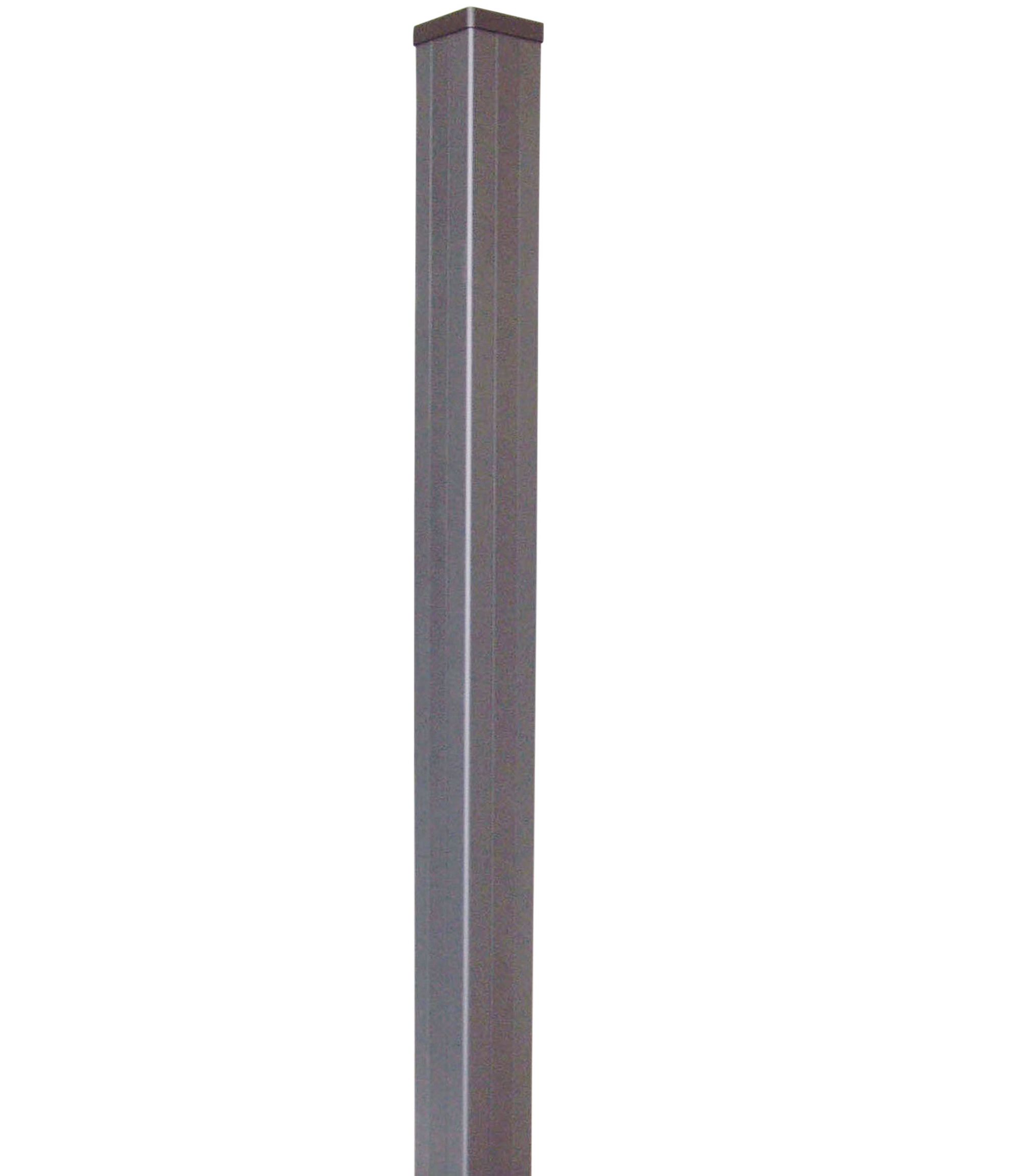 GoodHome Neva Taupe Square Metal Fence post (H)0.95m (W)70mm
