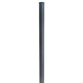 GoodHome Neva Taupe Square Metal Fence post (H)1.39m (W)70mm